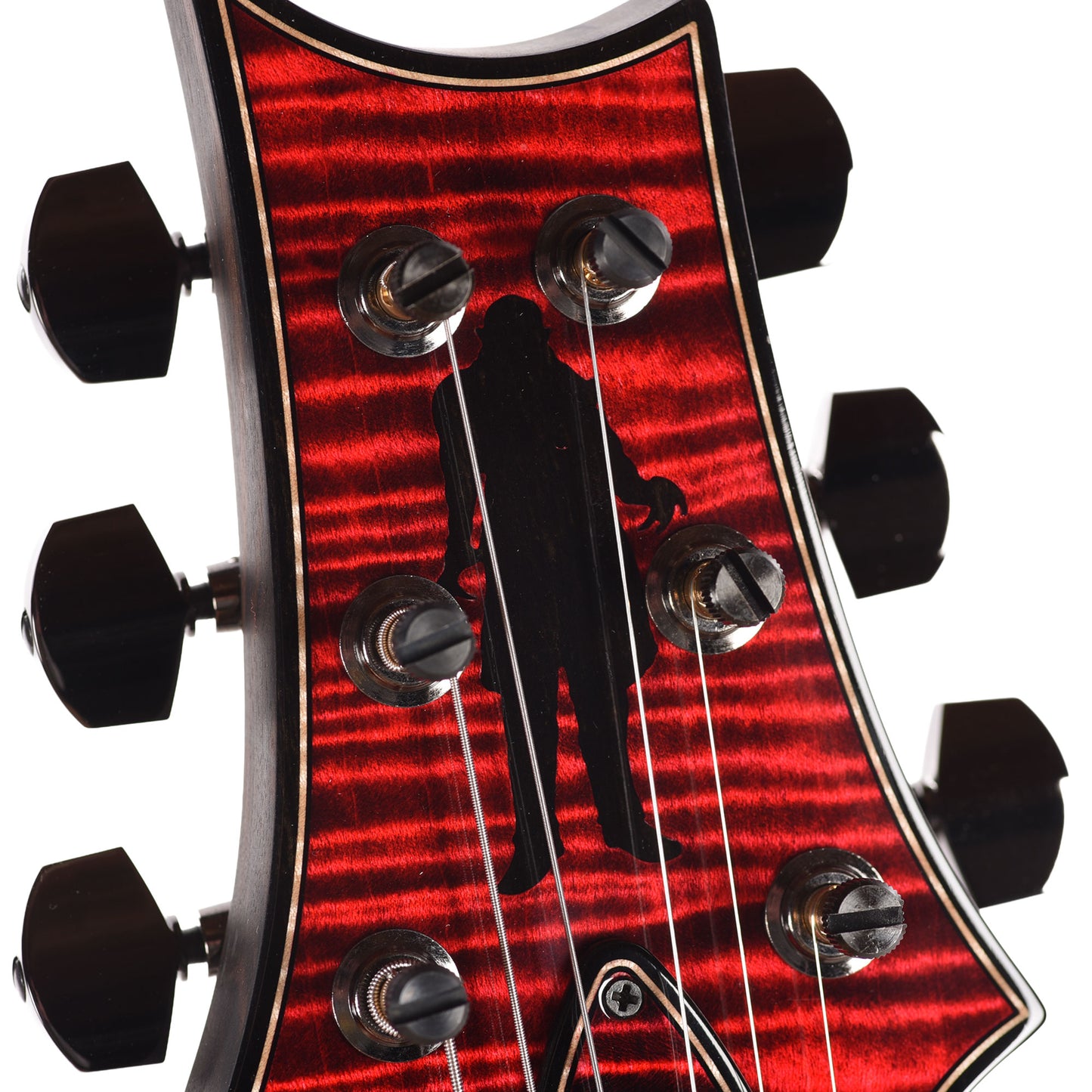 PRS Private Stock #12224 Modern Eagle V Curly Maple/Swamp Ash Blood Red Glow w/Black Wash Back & Bats in Flight Inlay Electric Guitars / Solid Body