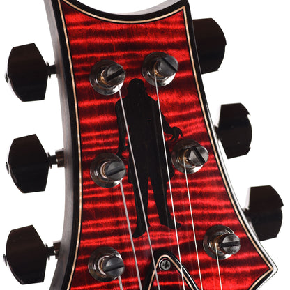 PRS Private Stock #12224 Modern Eagle V Curly Maple/Swamp Ash Blood Red Glow w/Black Wash Back & Bats in Flight Inlay Electric Guitars / Solid Body