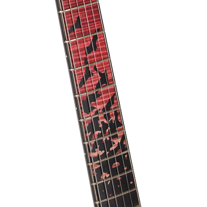 PRS Private Stock #12224 Modern Eagle V Curly Maple/Swamp Ash Blood Red Glow w/Black Wash Back & Bats in Flight Inlay Electric Guitars / Solid Body