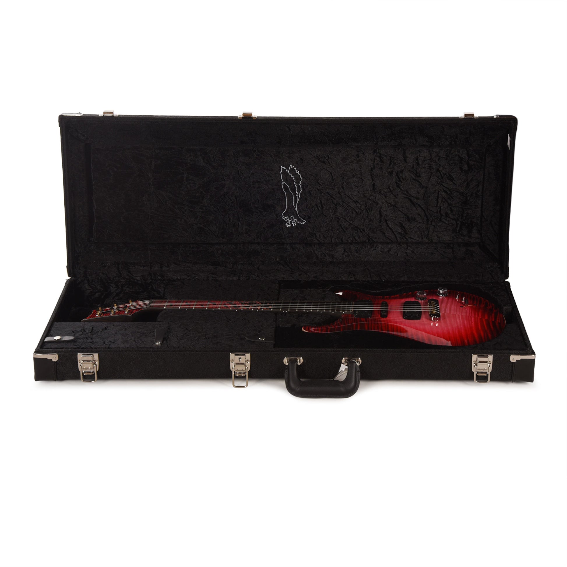 PRS Private Stock #12224 Modern Eagle V Curly Maple/Swamp Ash Blood Red Glow w/Black Wash Back & Bats in Flight Inlay Electric Guitars / Solid Body