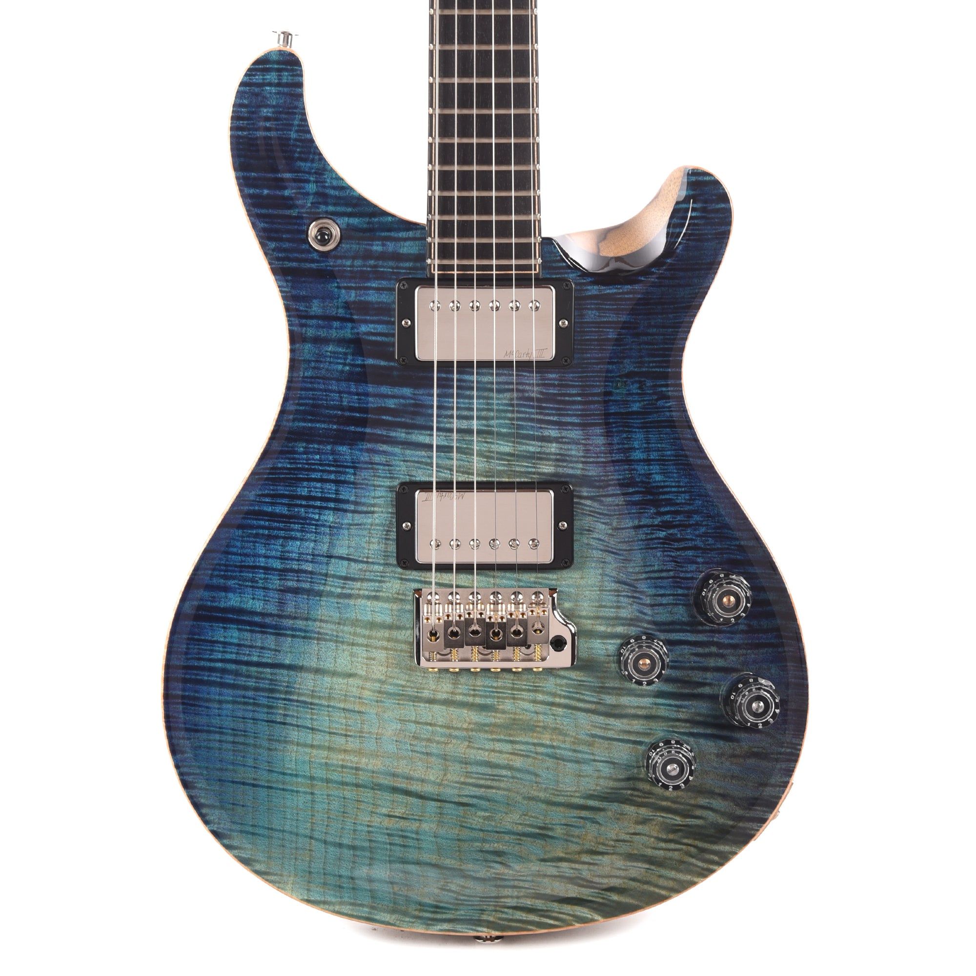 PRS Private Stock #12227 McCarty 594 One Piece Curly Maple/Black Limba Aqua Violet Dragon's Breath w/Birds of a Feather Electric Guitars / Solid Body