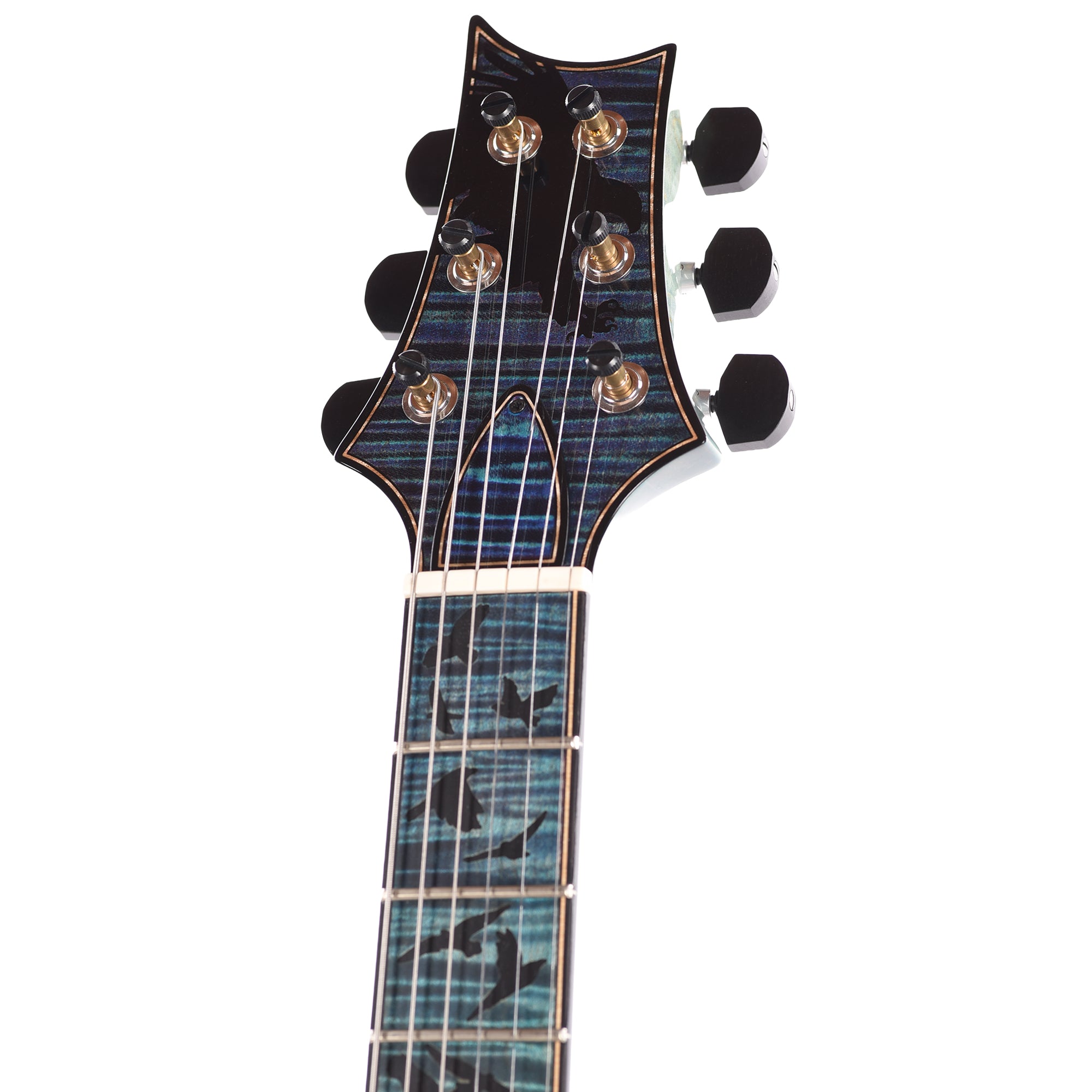 PRS Private Stock #12227 McCarty 594 One Piece Curly Maple/Black Limba Aqua Violet Dragon's Breath w/Birds of a Feather Electric Guitars / Solid Body