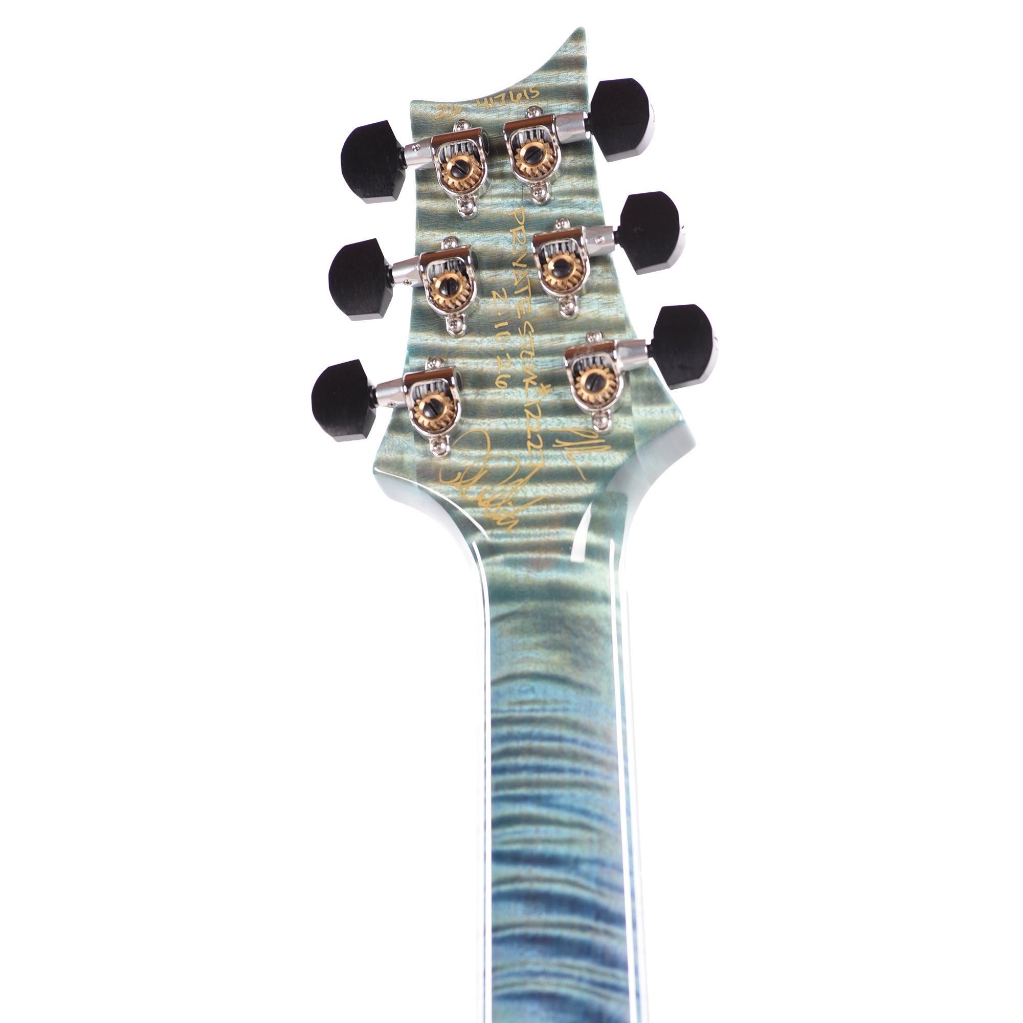 PRS Private Stock #12227 McCarty 594 One Piece Curly Maple/Black Limba Aqua Violet Dragon's Breath w/Birds of a Feather Electric Guitars / Solid Body