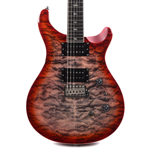 PRS SE Custom 24-08 Quilt Charcoal Cherry Burst Electric Guitars / Solid Body