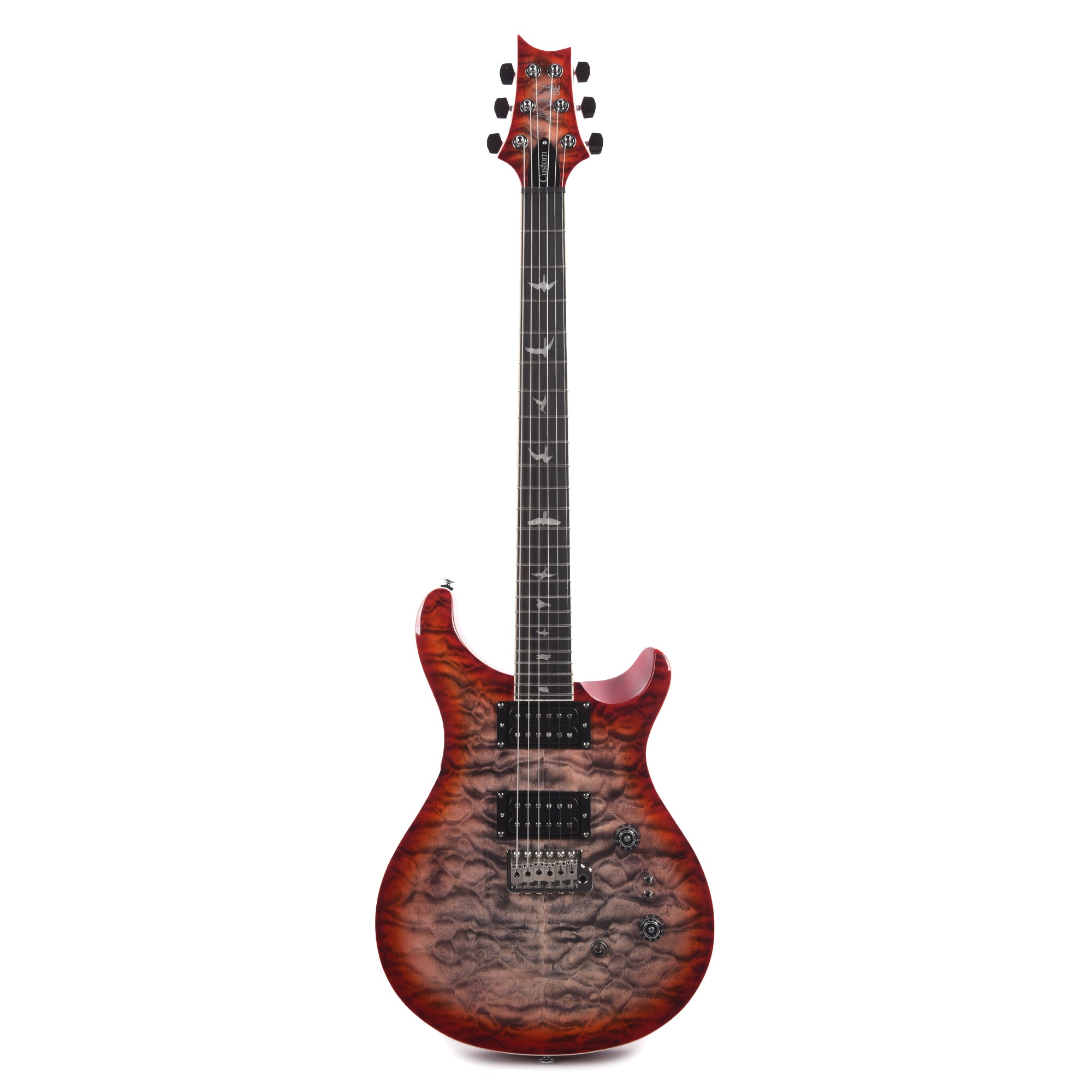 PRS SE Custom 24-08 Quilt Charcoal Cherry Burst Electric Guitars / Solid Body