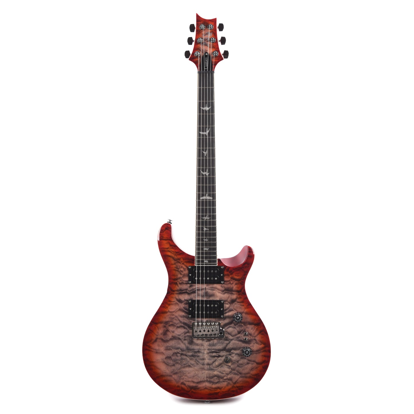 PRS SE Custom 24-08 Quilt Charcoal Cherry Burst Electric Guitars / Solid Body