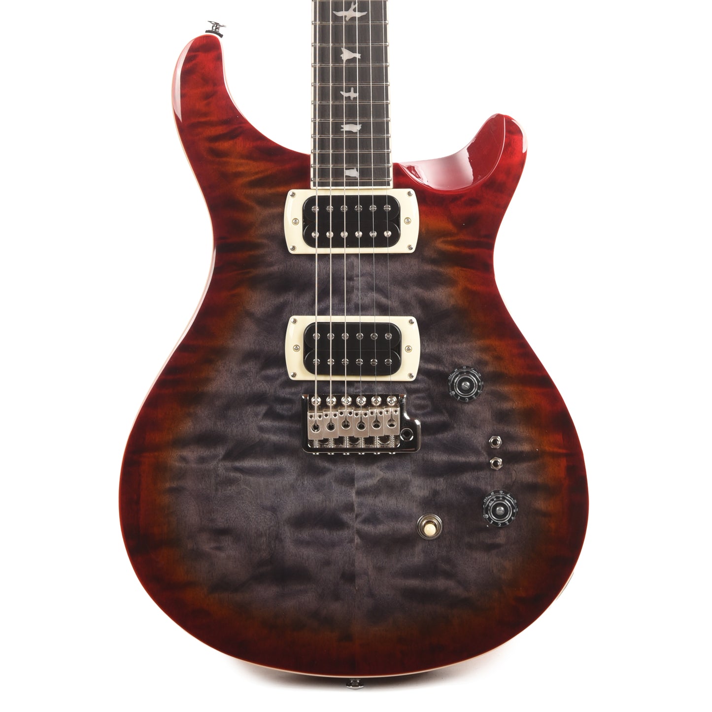 PRS SE Custom 24-08 Quilt Charcoal Cherry Burst Electric Guitars / Solid Body