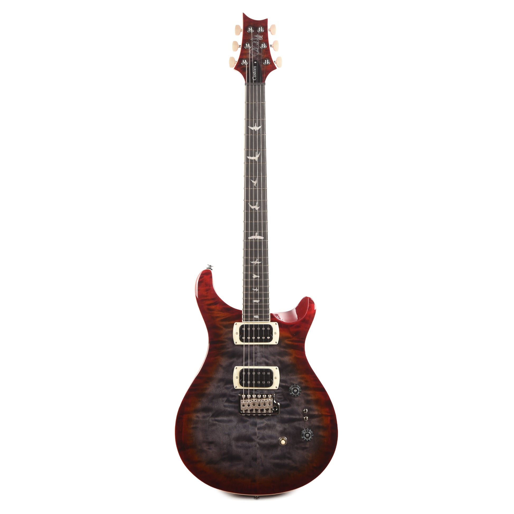 PRS SE Custom 24-08 Quilt Charcoal Cherry Burst Electric Guitars / Solid Body