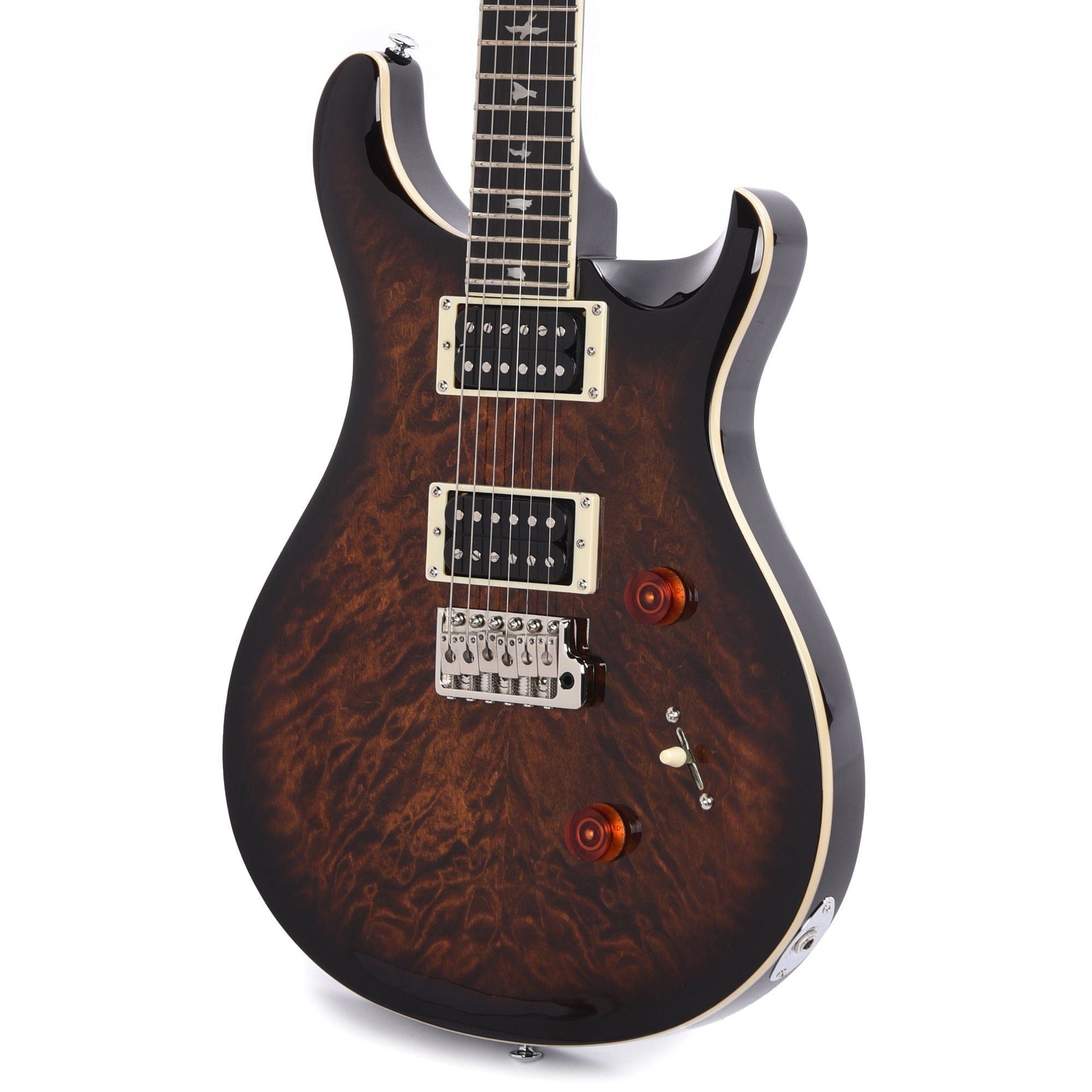 PRS SE Custom 24 Quilt Black Gold Sunburst Electric Guitars / Solid Body