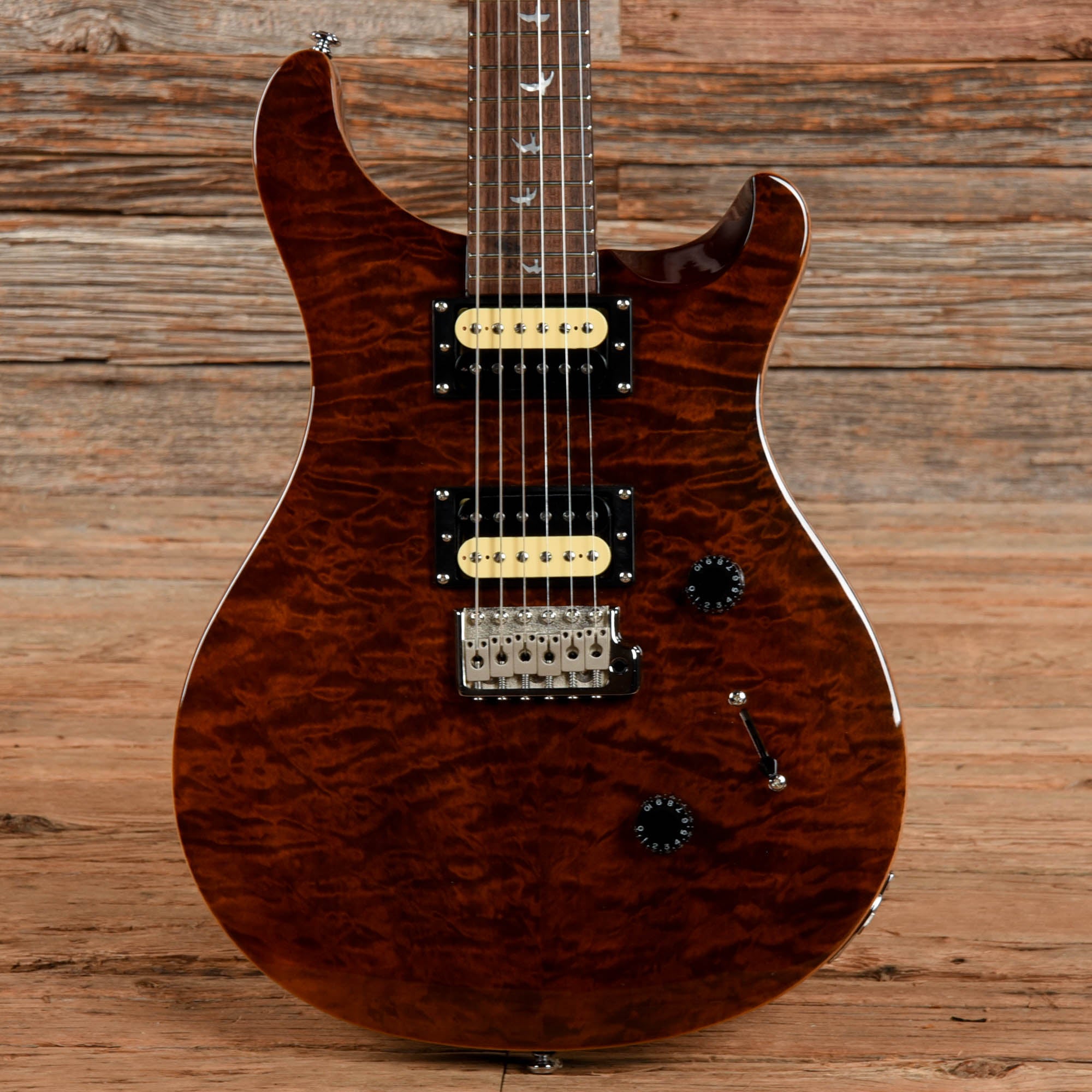 PRS SE Custom 24 Quilt Brown Electric Guitars / Solid Body