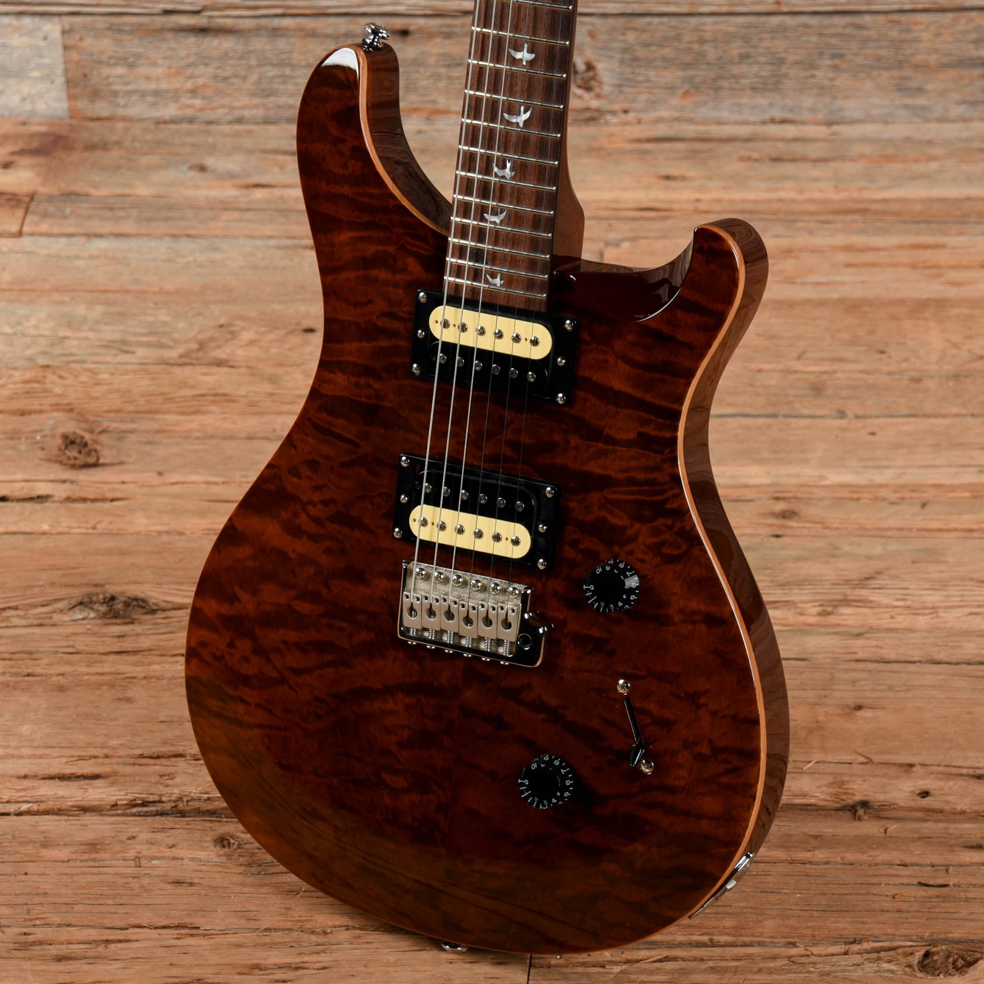 PRS SE Custom 24 Quilt Brown Electric Guitars / Solid Body