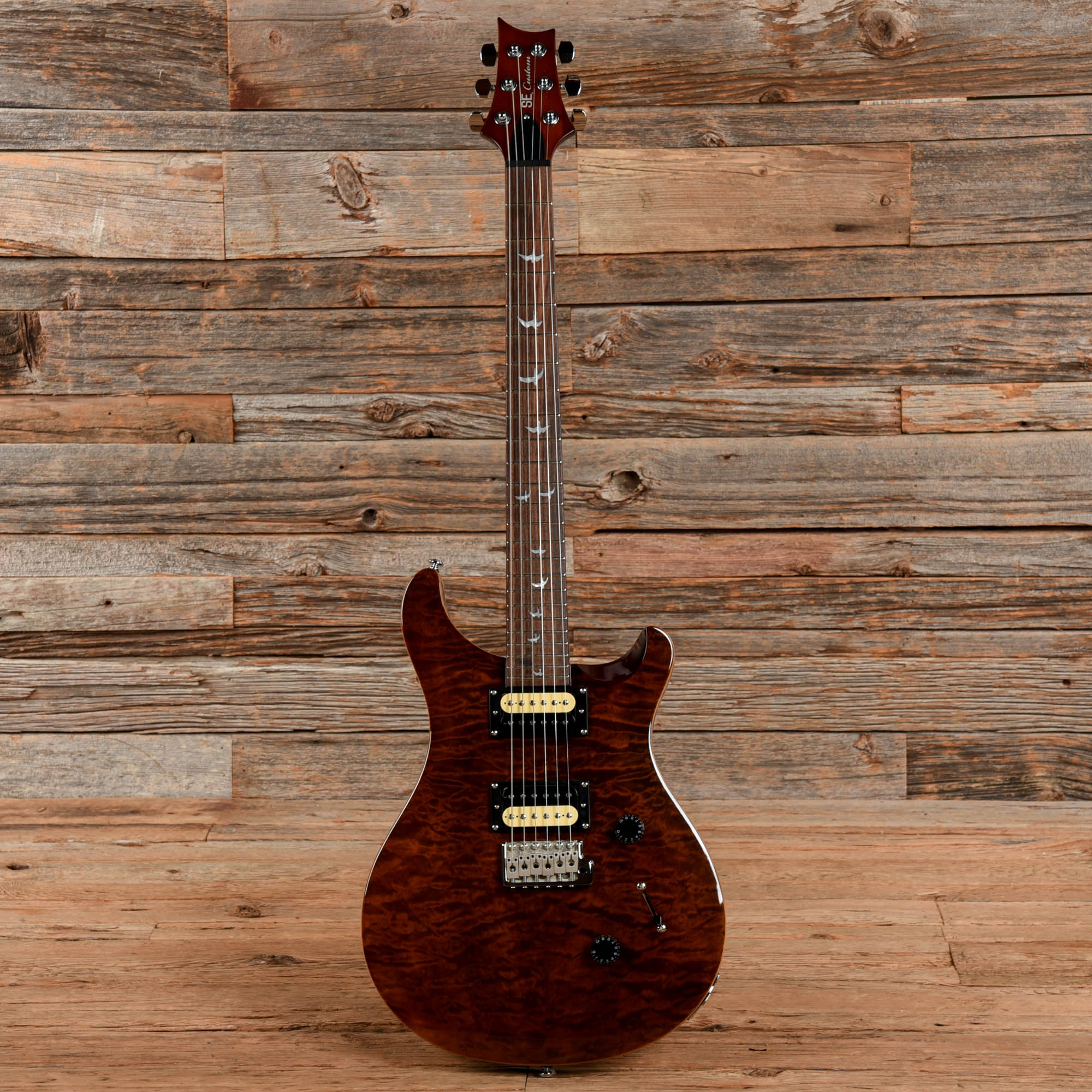 PRS SE Custom 24 Quilt Brown Electric Guitars / Solid Body