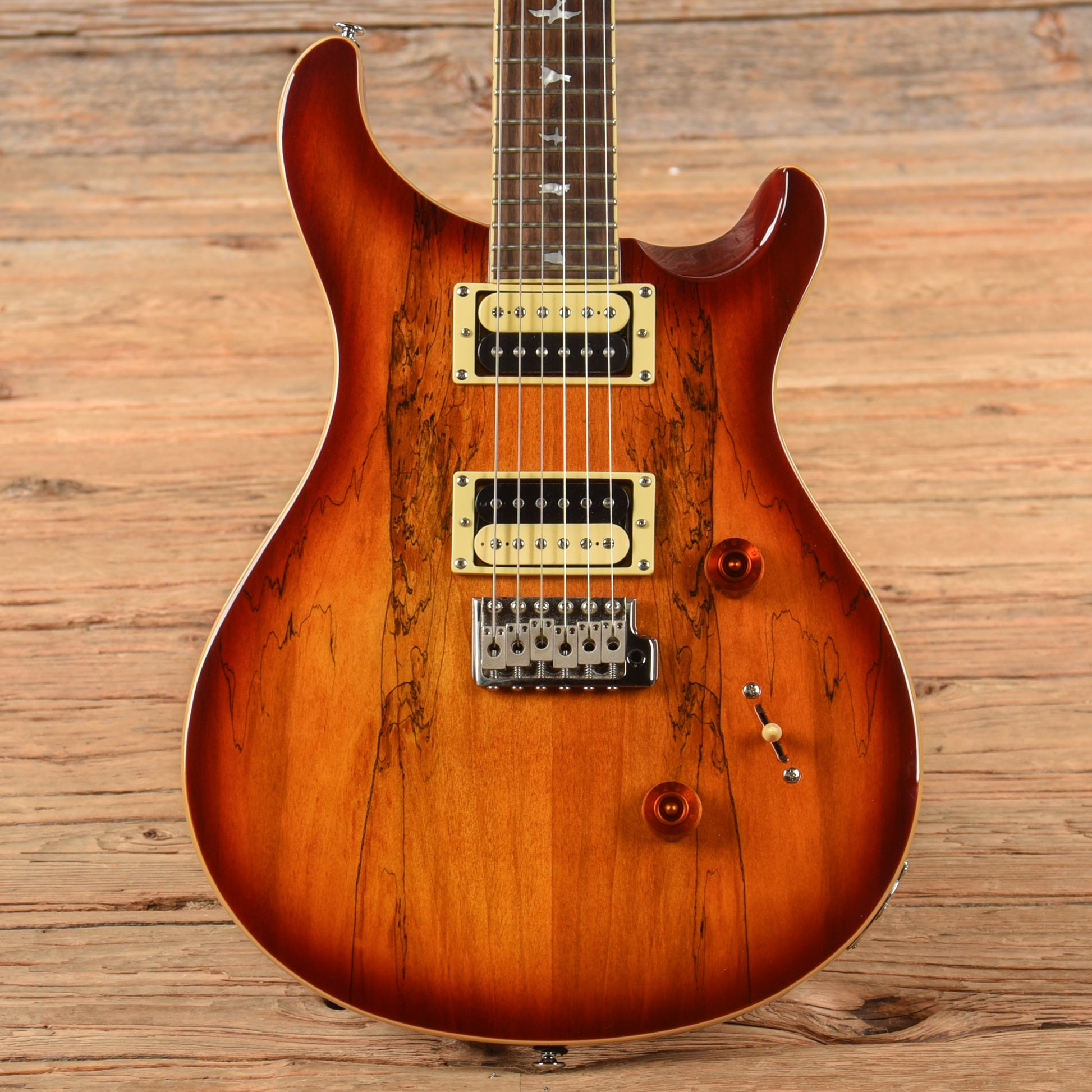 PRS SE Custom 24 Spalted Maple Cherry Sunburst 2018 Electric Guitars / Solid Body