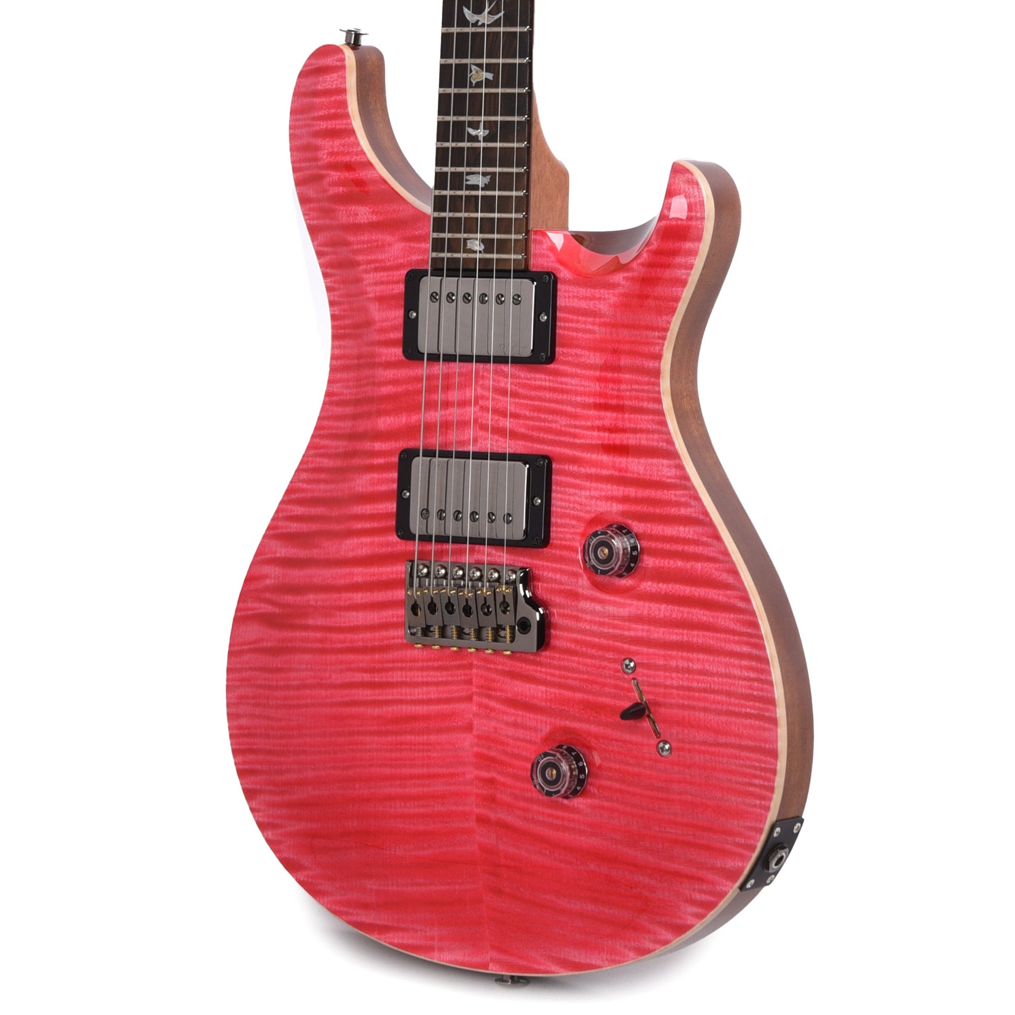 PRS Wood Library Custom 24 10-Top Flame Bonnie Pink w/Ziricote Fingerboard & Smoked Black Hardware Electric Guitars / Solid Body
