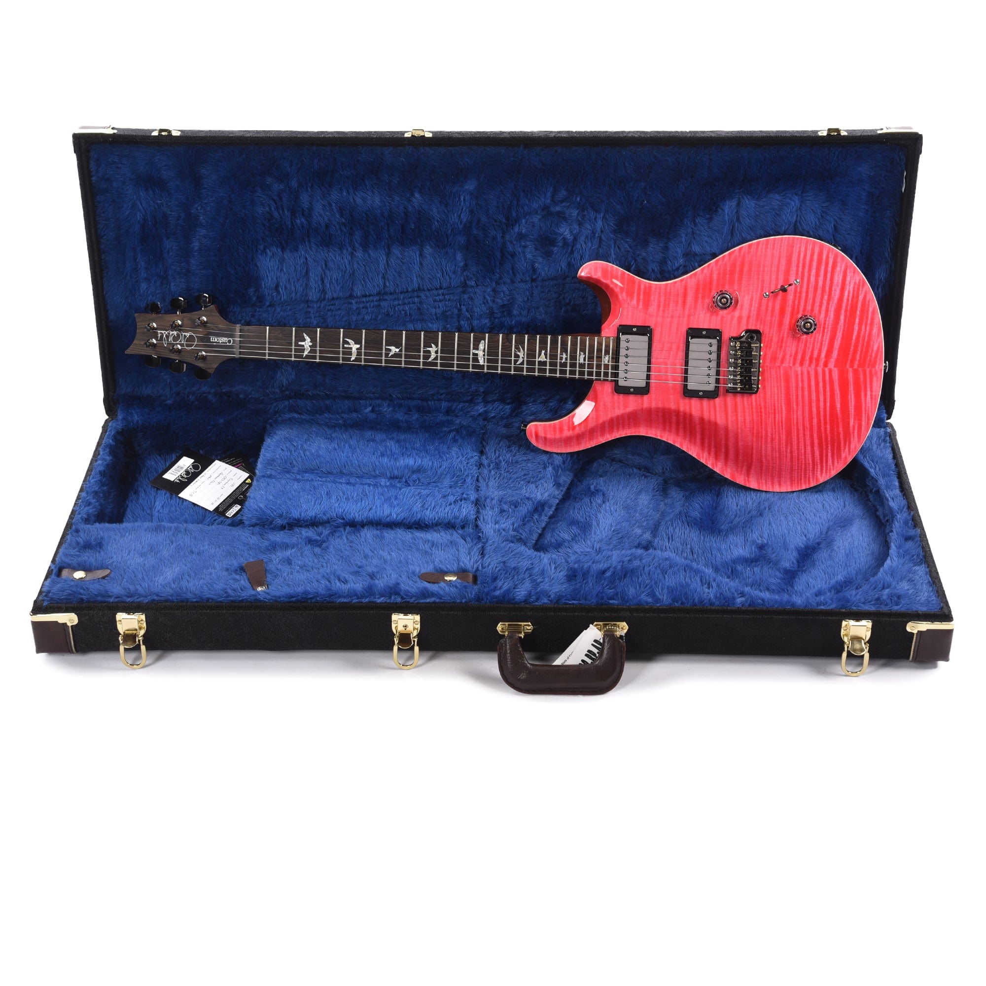 PRS Wood Library Custom 24 10-Top Flame Bonnie Pink w/Ziricote Fingerboard & Smoked Black Hardware Electric Guitars / Solid Body