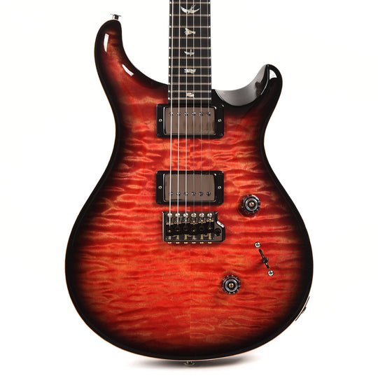 PRS Wood Library Custom 24 10-Top Quilt Blood Orange Smokeburst w/Ebony Fingerboard & Smoked Black Hardware Electric Guitars / Solid Body