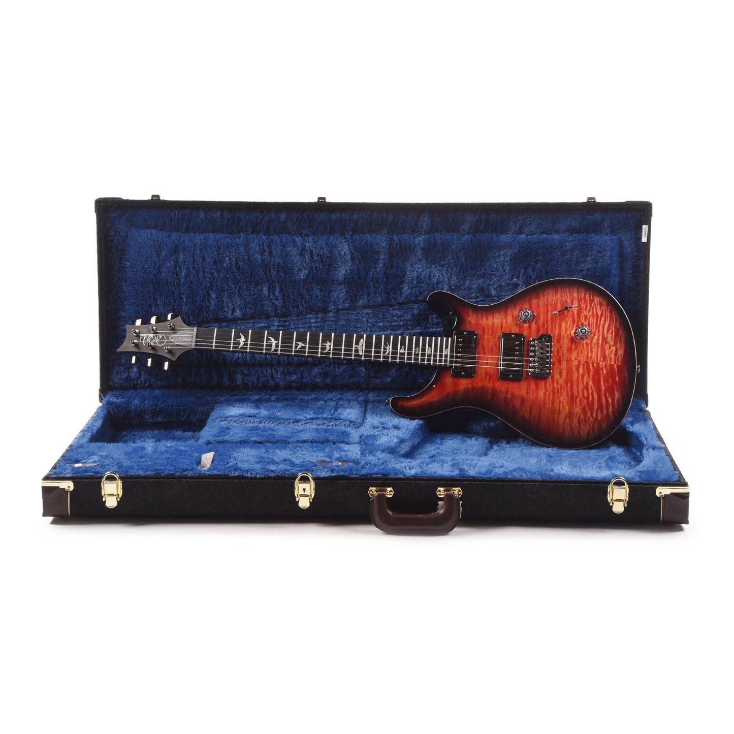 PRS Wood Library Custom 24 10-Top Quilt Blood Orange Smokeburst w/Ebony Fingerboard & Smoked Black Hardware Electric Guitars / Solid Body