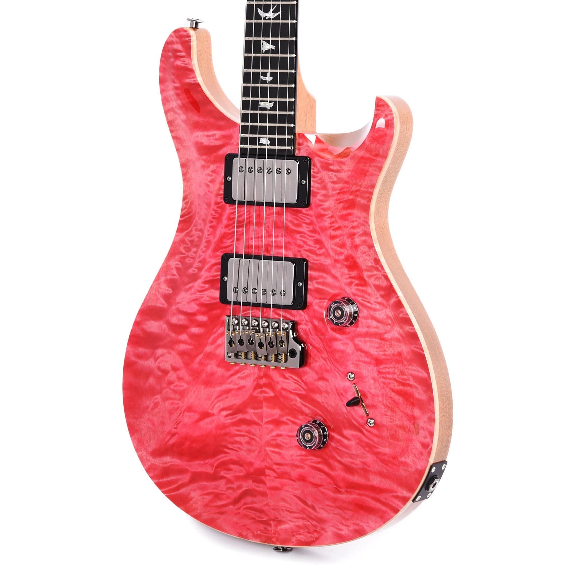 PRS Wood Library Custom 24 10-Top Quilt Bonnie Pink w/Ebony Fingerboard & Smoked Black Hardware Electric Guitars / Solid Body