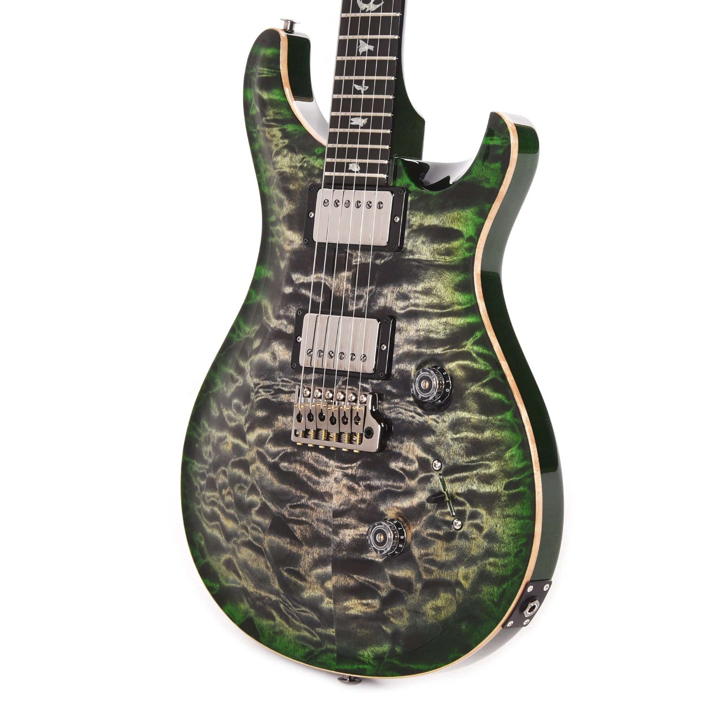 PRS Wood Library Custom 24 10-Top Quilt Charcoal Jade Burst w/Ebony Fingerboard & Smoked Black Hardware Electric Guitars / Solid Body