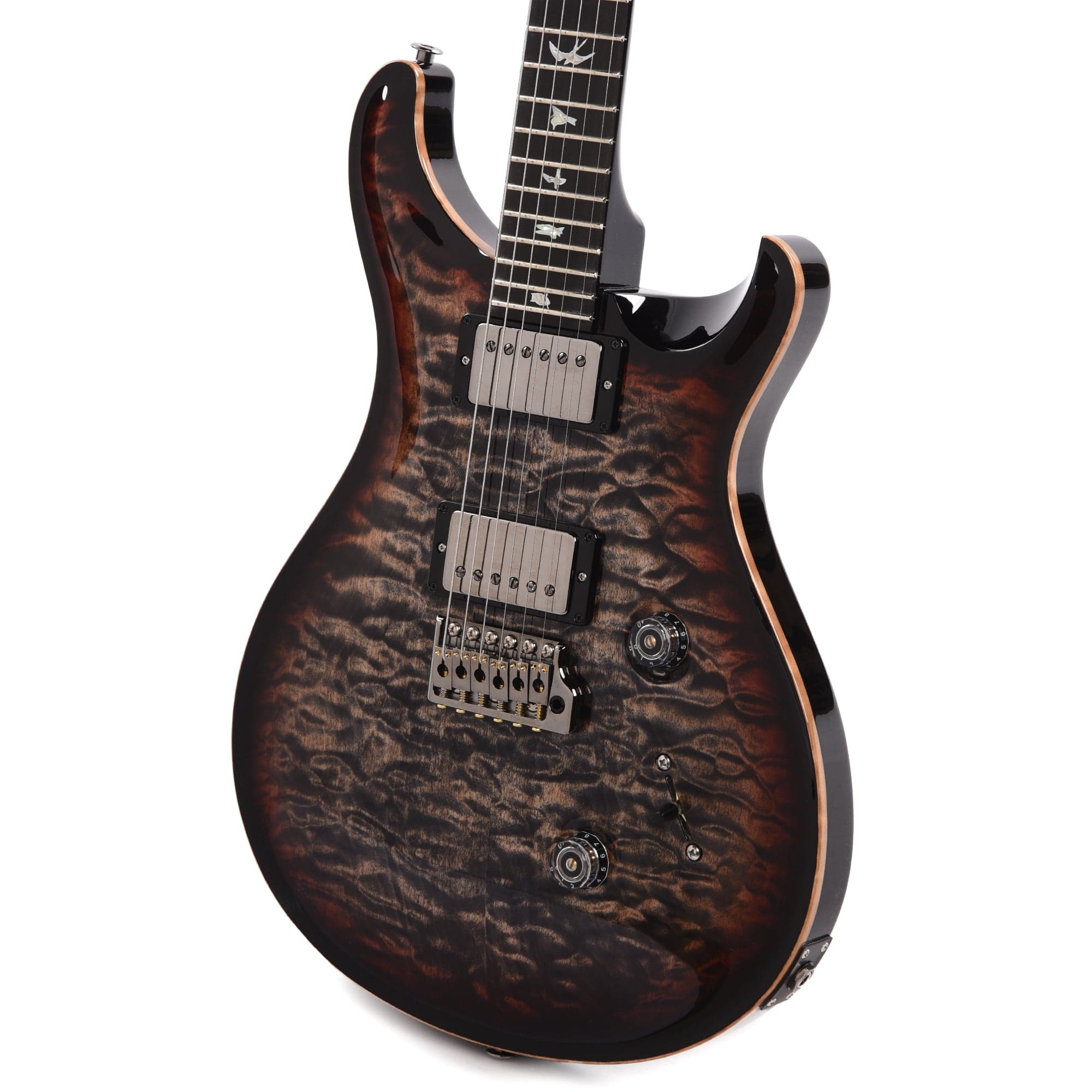 PRS Wood Library Custom 24 10-Top Quilt Charcoal Tri-Color Burst w/Ebony Fingerboard & Smoked Black Hardware Electric Guitars / Solid Body