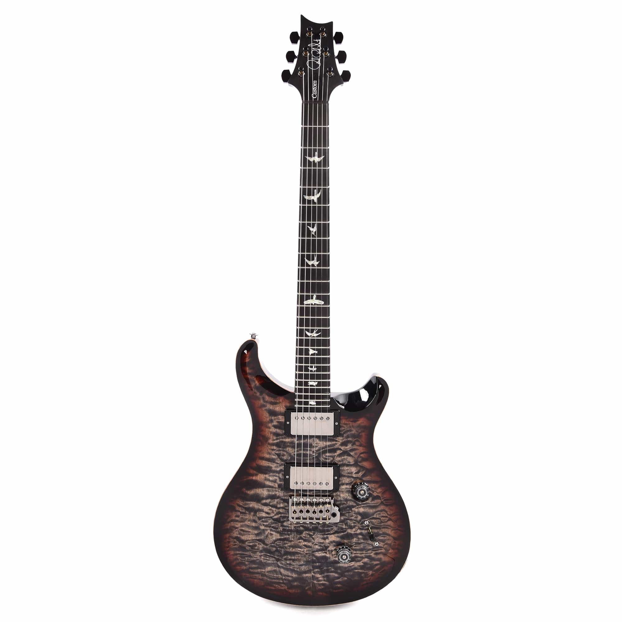 PRS Wood Library Custom 24 10-Top Quilt Charcoal Tri-Color Burst w/Ebony Fingerboard & Smoked Black Hardware Electric Guitars / Solid Body