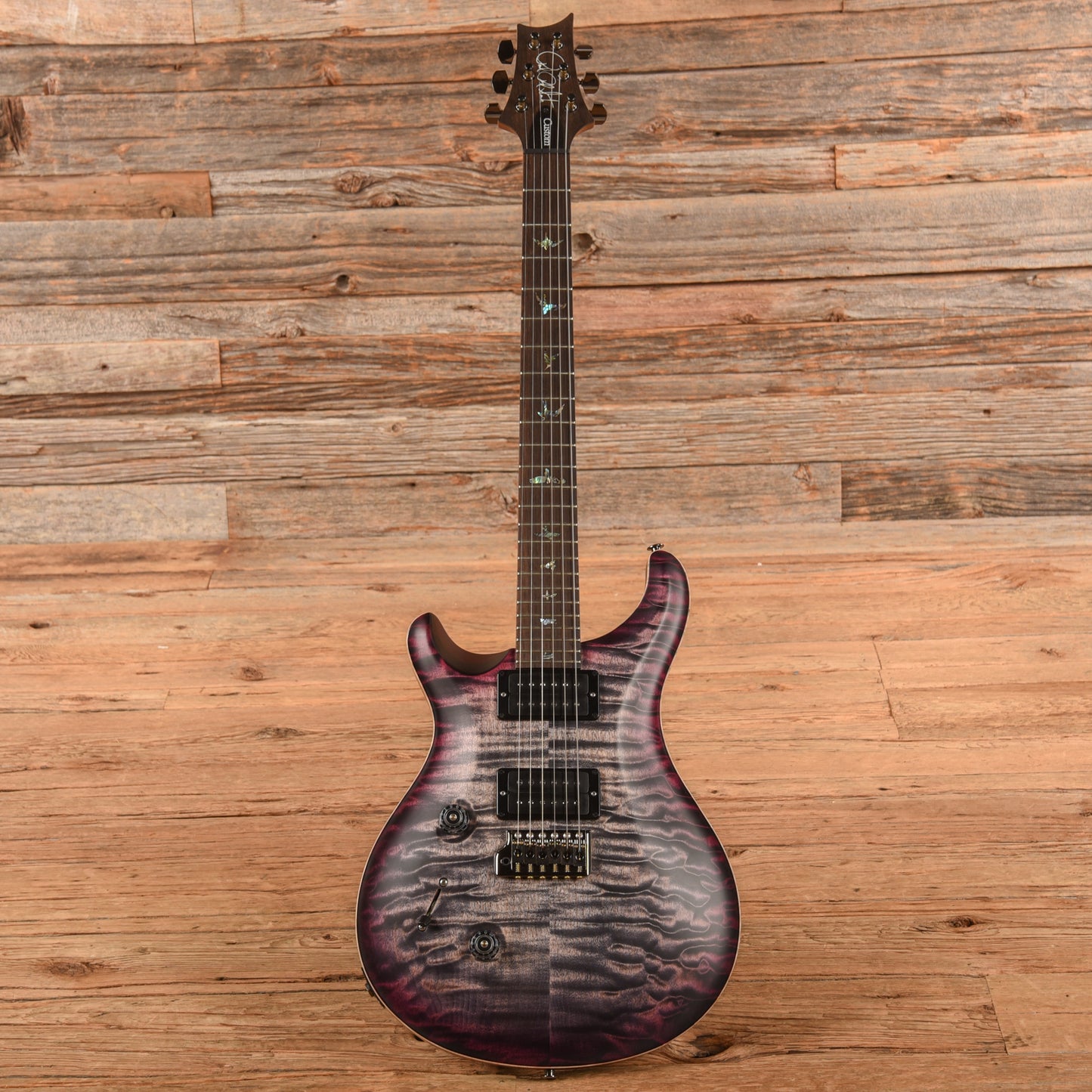 PRS Wood Library Custom 24 10-Top Satin w/Brazilian Rosewood Fretboard Purple Burst 2023 LEFTY Electric Guitars / Solid Body