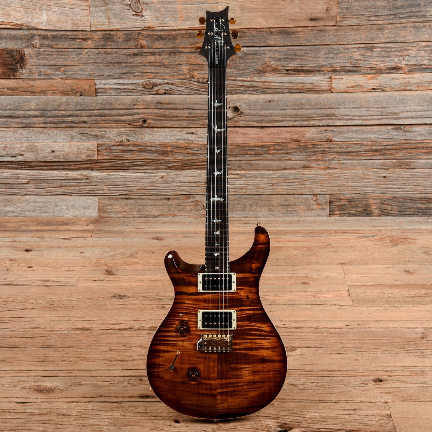 PRS Wood Library Custom 24 10-Top w/Brazilian Rosewood Fretboard Black Gold 2022 LEFTY Electric Guitars / Solid Body