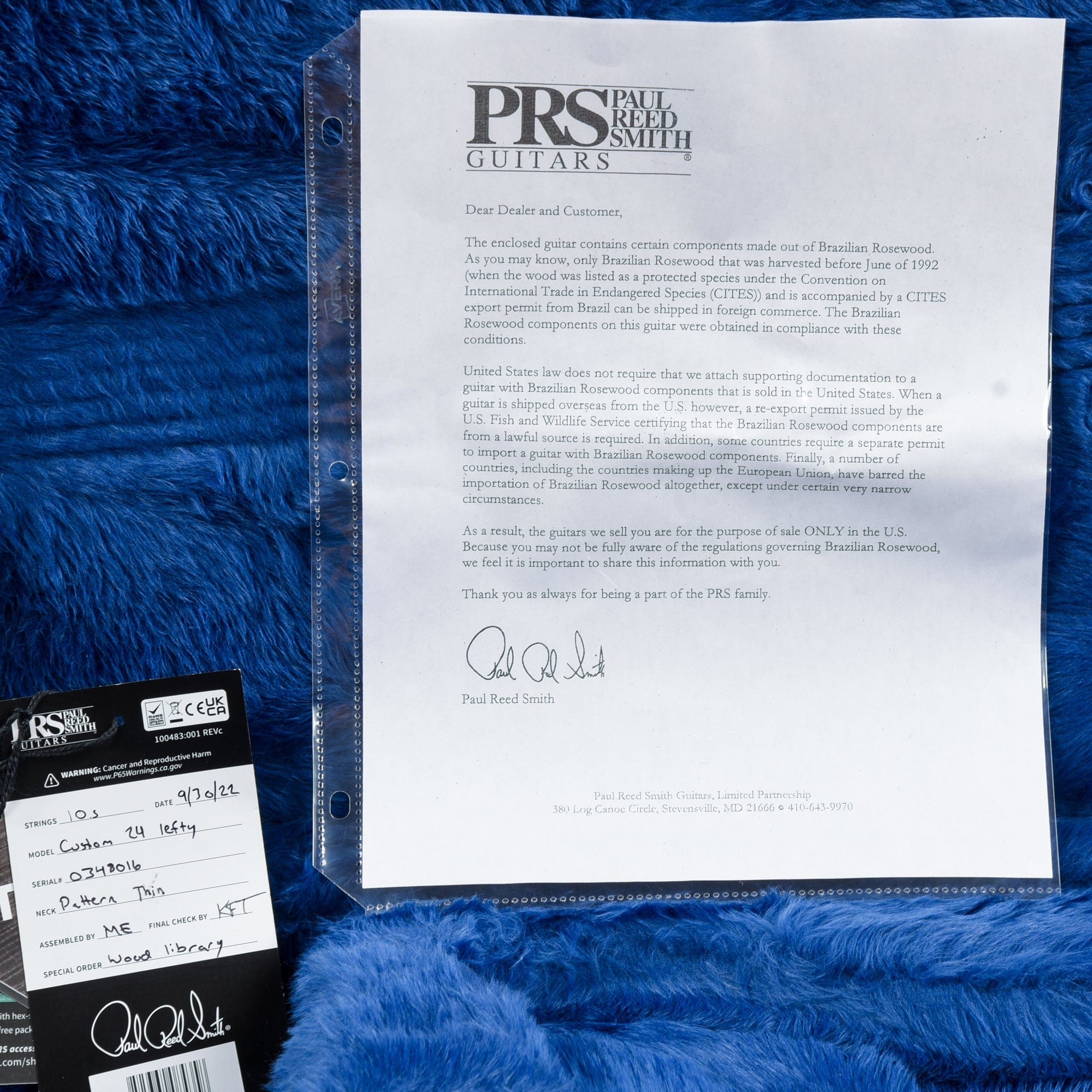 PRS Wood Library Custom 24 10-Top w/Brazilian Rosewood Fretboard Black Gold 2022 LEFTY Electric Guitars / Solid Body