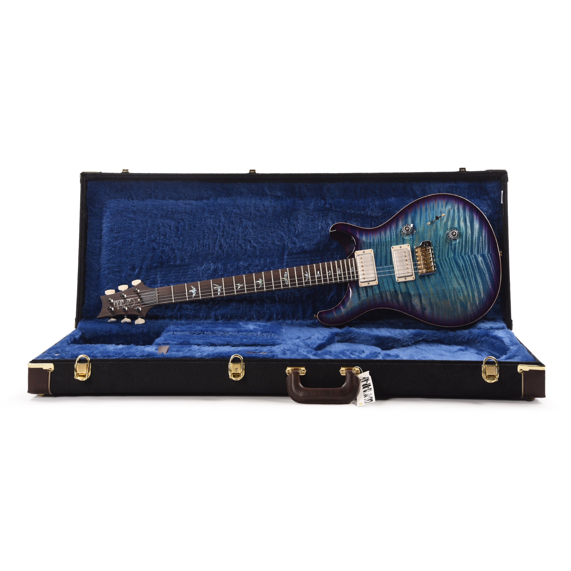PRS Wood Library Custom 24 Fat Back 10-Top Flame Aquableux Purple Burst w/Brazilian Rosewood Fingerboard Electric Guitars / Solid Body