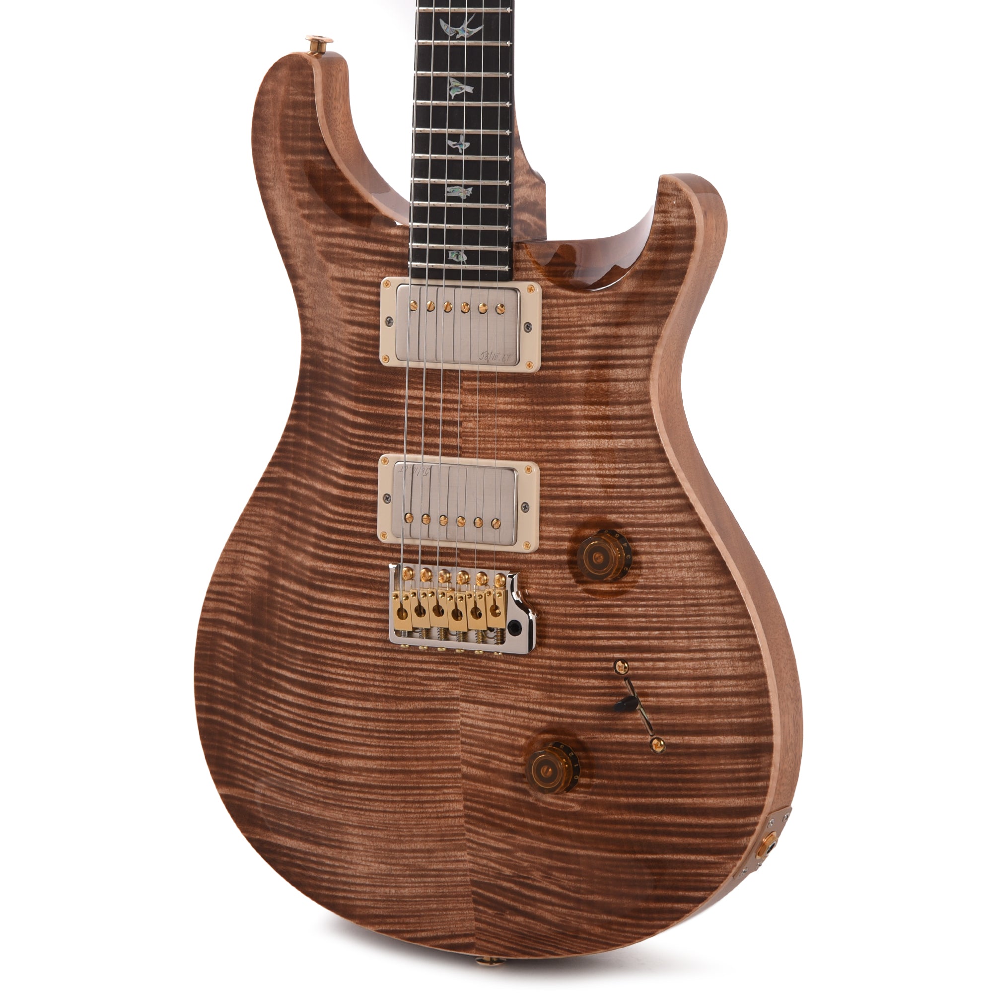 PRS Wood Library Custom 24 Fat Back 10-Top Flame Autumn Sky w/Figured Stained Neck & African Blackwood Fingerboard Electric Guitars / Solid Body