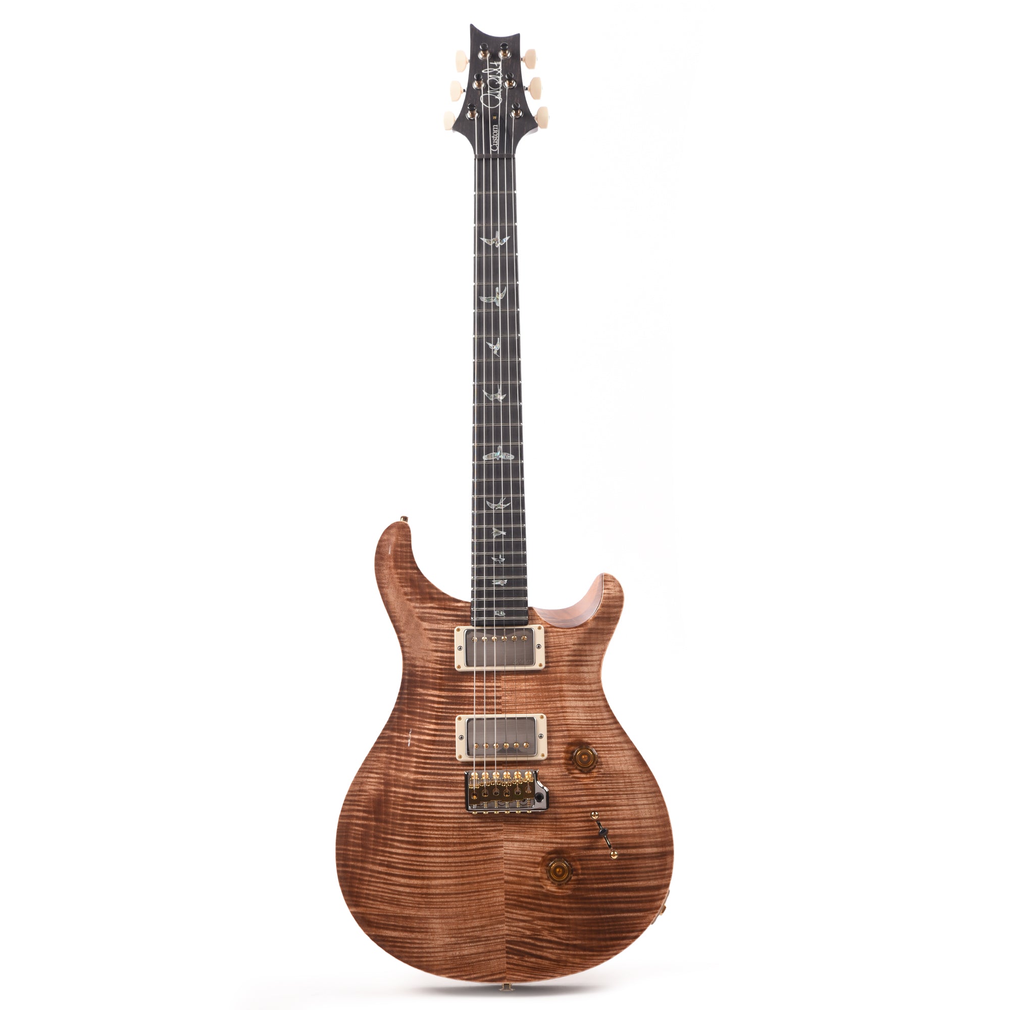 PRS Wood Library Custom 24 Fat Back 10-Top Flame Autumn Sky w/Figured Stained Neck & African Blackwood Fingerboard Electric Guitars / Solid Body