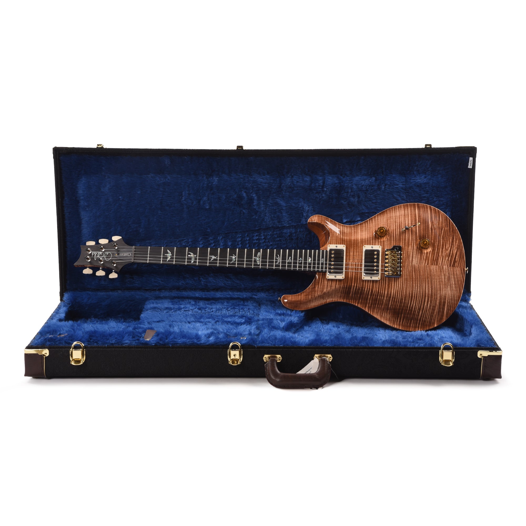 PRS Wood Library Custom 24 Fat Back 10-Top Flame Autumn Sky w/Figured Stained Neck & African Blackwood Fingerboard Electric Guitars / Solid Body