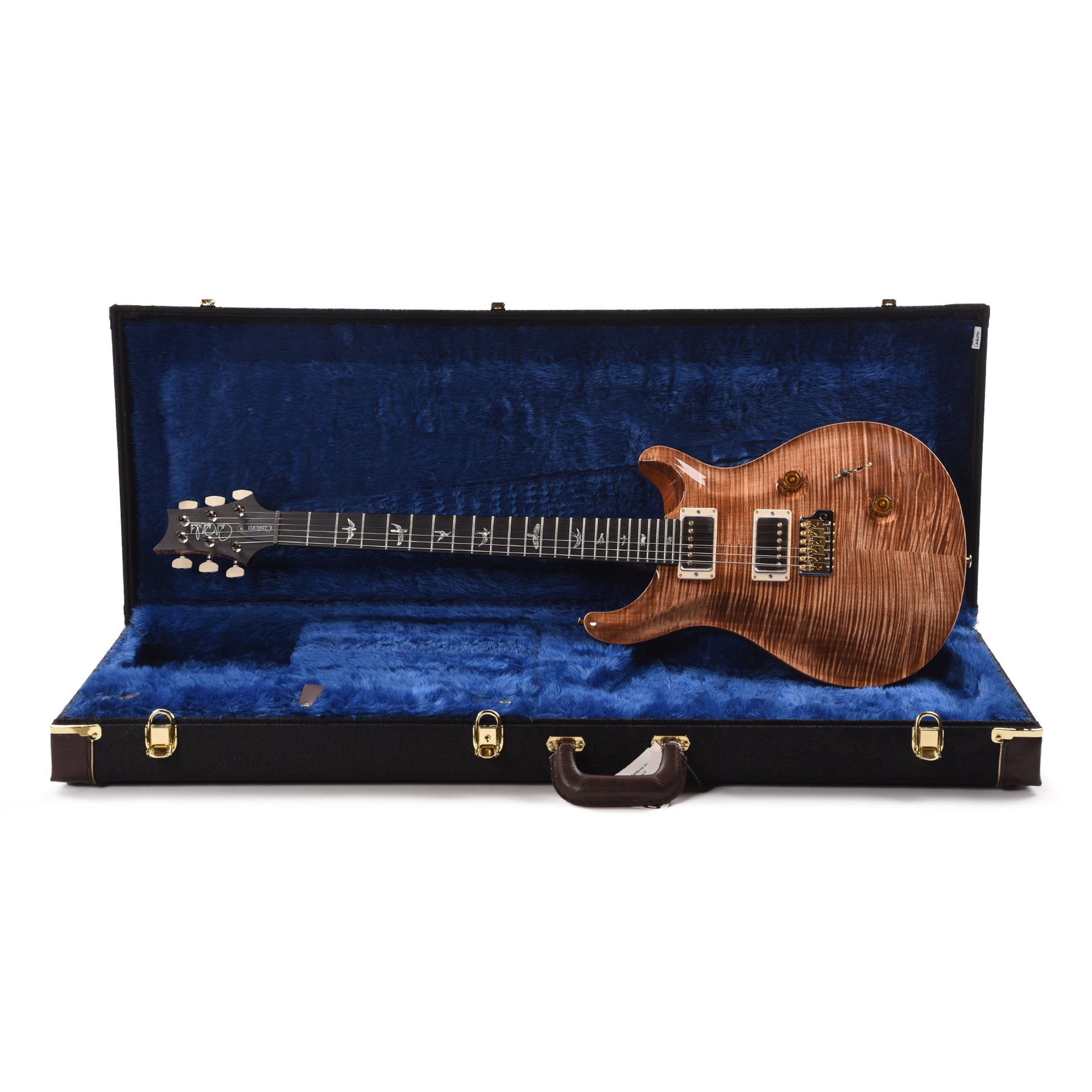 PRS Wood Library Custom 24 Fat Back 10-Top Flame Autumn Sky w/Figured Stained Neck & African Blackwood Fingerboard Electric Guitars / Solid Body