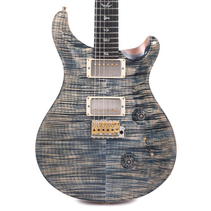 PRS Wood Library Custom 24 Fat Back 10-Top Flame Faded Whale Blue w/Figured Stained Neck & African Blackwood Fingerboard Electric Guitars / Solid Body
