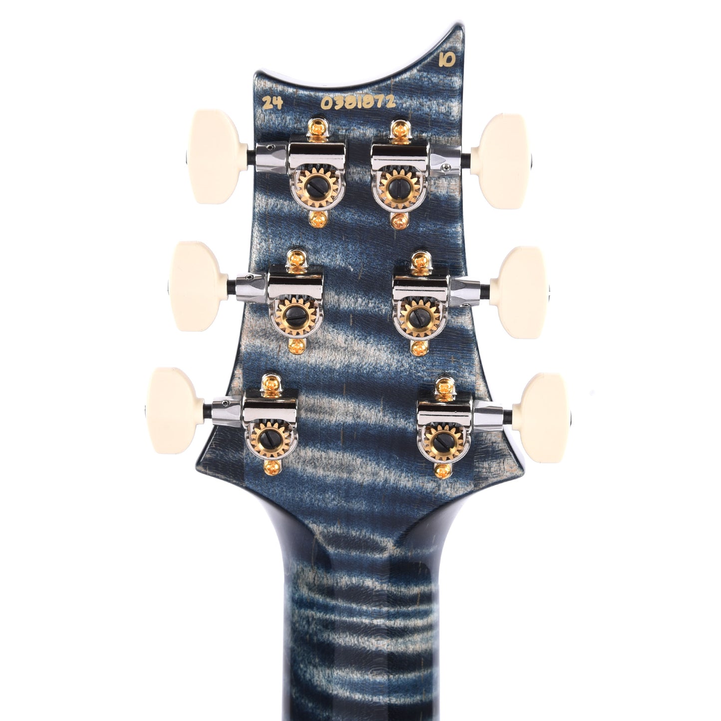 PRS Wood Library Custom 24 Fat Back 10-Top Flame Faded Whale Blue w/Figured Stained Neck & African Blackwood Fingerboard Electric Guitars / Solid Body