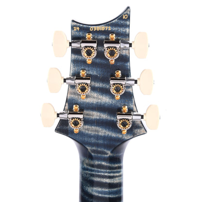 PRS Wood Library Custom 24 Fat Back 10-Top Flame Faded Whale Blue w/Figured Stained Neck & African Blackwood Fingerboard Electric Guitars / Solid Body