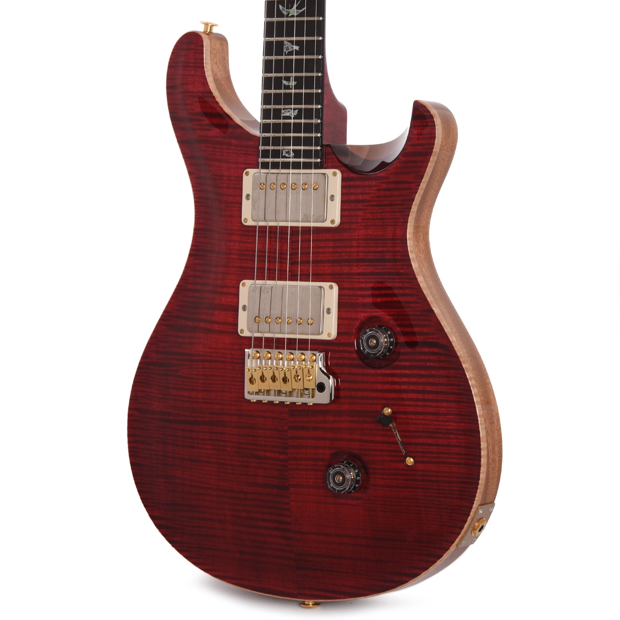 PRS Wood Library Custom 24 Fat Back 10-Top Flame Red Tiger w/Figured Stained Neck & African Blackwood Fingerboard Electric Guitars / Solid Body