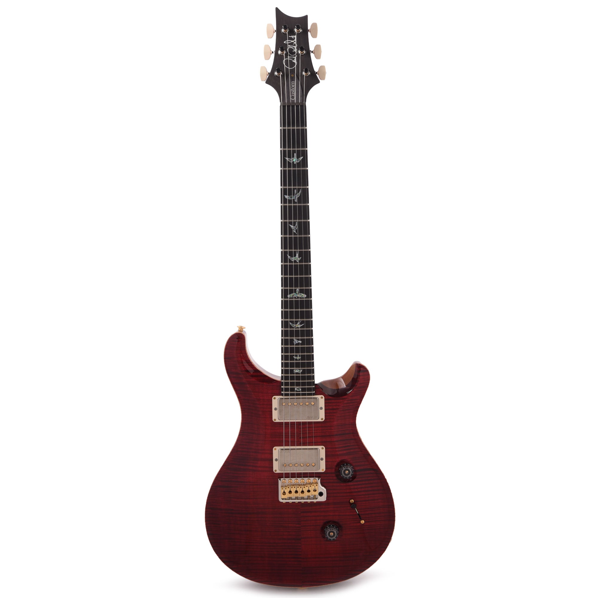 PRS Wood Library Custom 24 Fat Back 10-Top Flame Red Tiger w/Figured Stained Neck & African Blackwood Fingerboard Electric Guitars / Solid Body