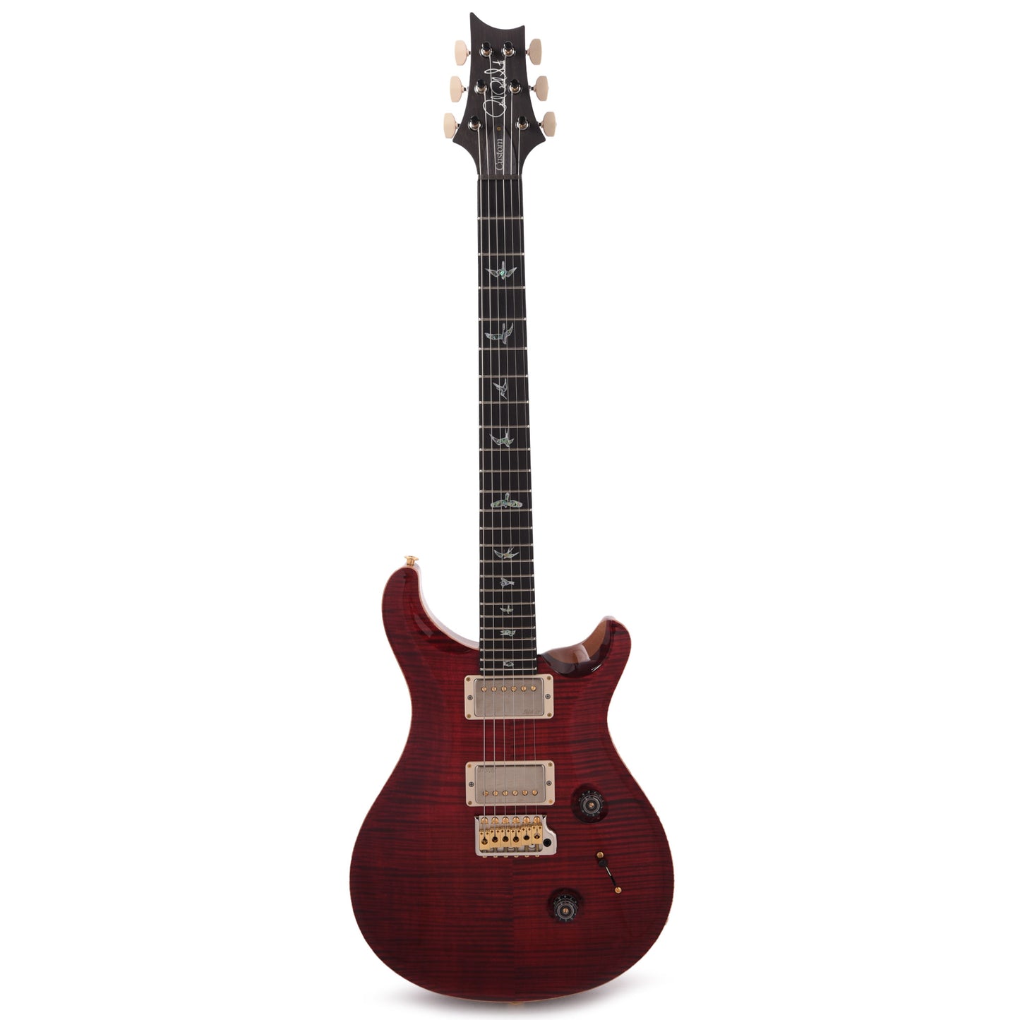 PRS Wood Library Custom 24 Fat Back 10-Top Flame Red Tiger w/Figured Stained Neck & African Blackwood Fingerboard Electric Guitars / Solid Body