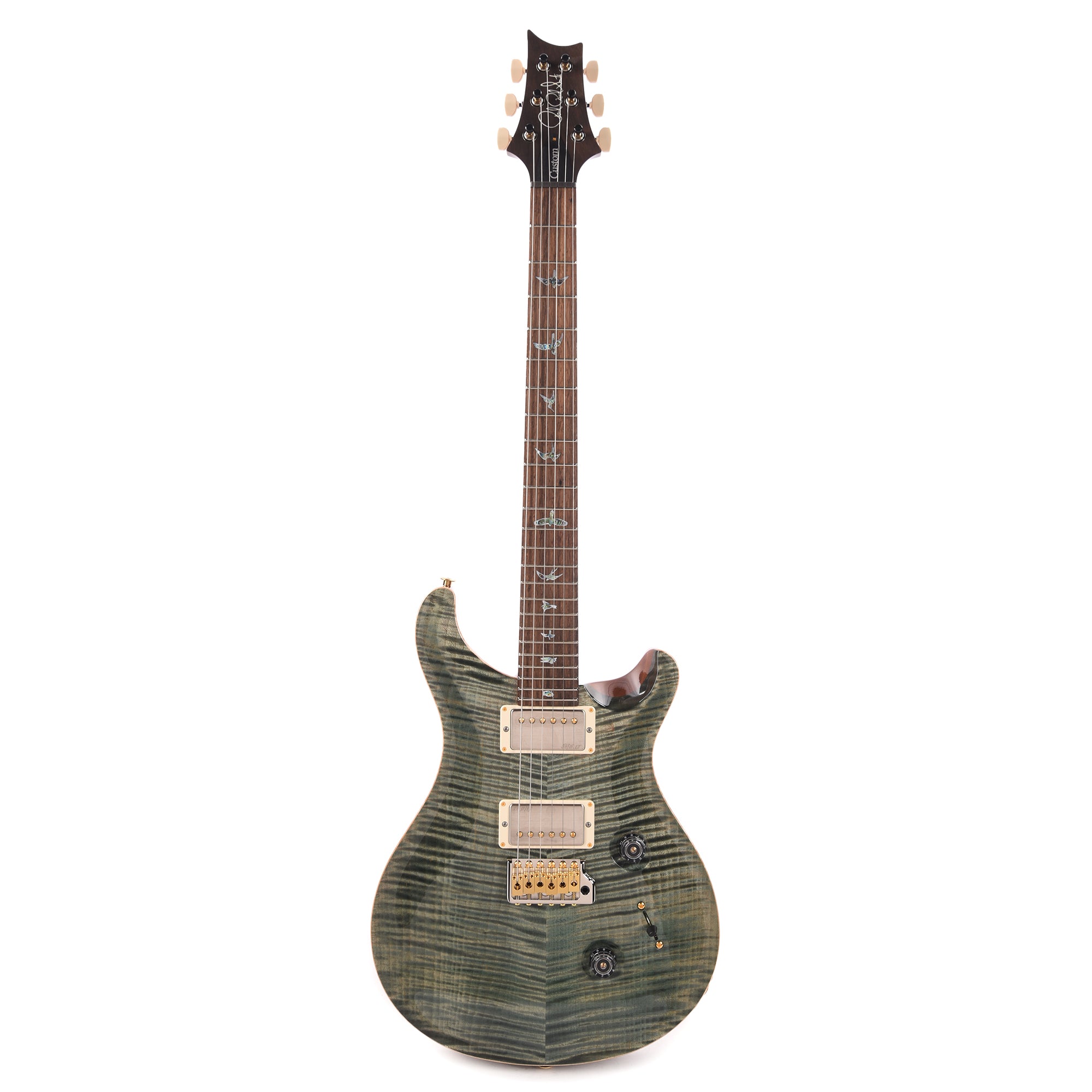 PRS Wood Library Custom 24 Fat Back 10-Top Flame Trampas Green w/Brazilian Rosewood Fingerboard Electric Guitars / Solid Body
