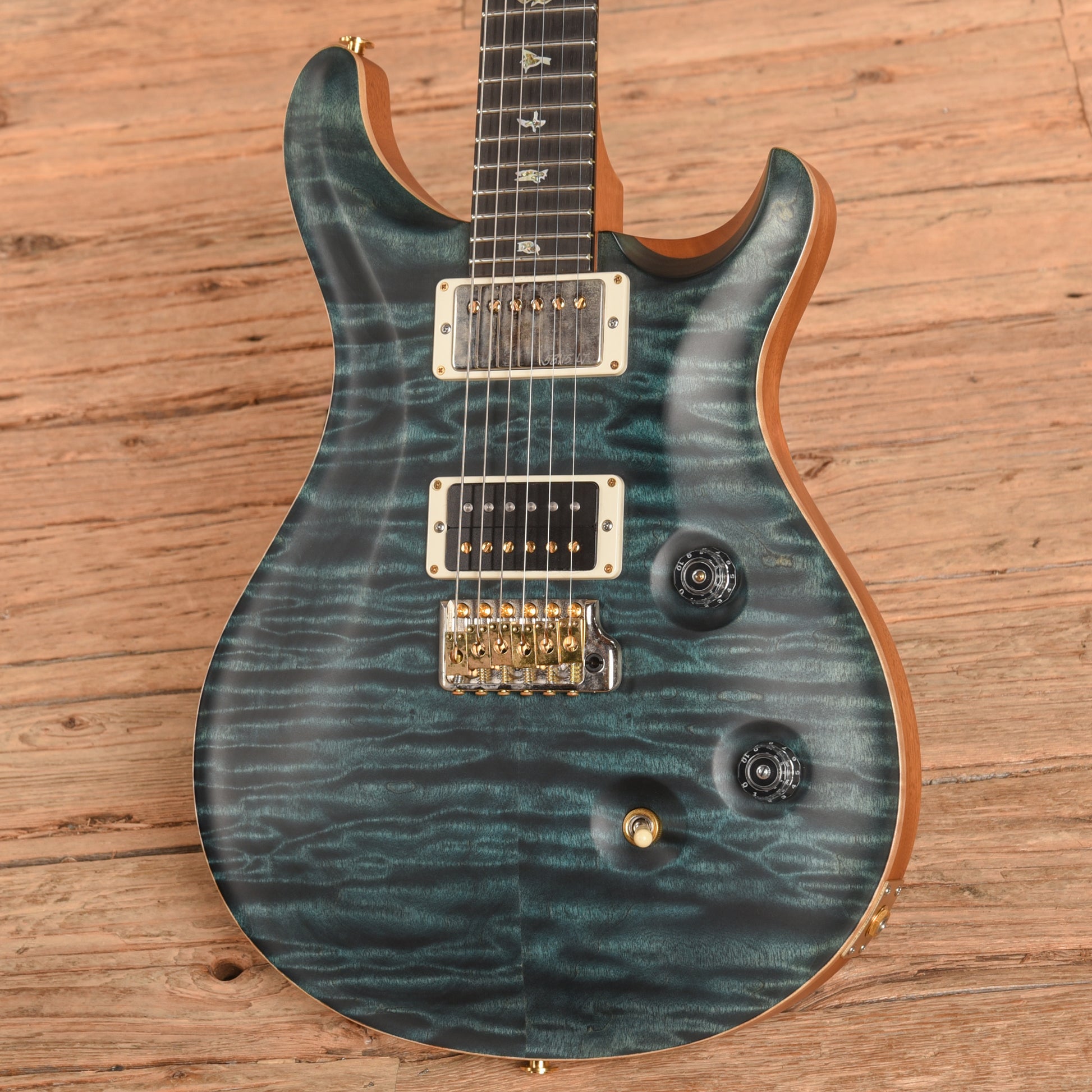 PRS Wood Library Custom 24 Fatback 10-Top Slate Blue Satin 2016 Electric Guitars / Solid Body