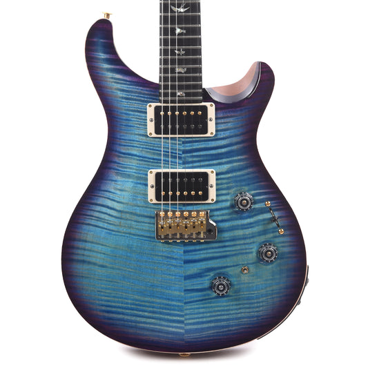 PRS Wood Library Custom 24 Piezo 10-Top Flame Aquableux Purple Burst w/Figured Stained Neck & Ebony Fingerboard Electric Guitars / Solid Body