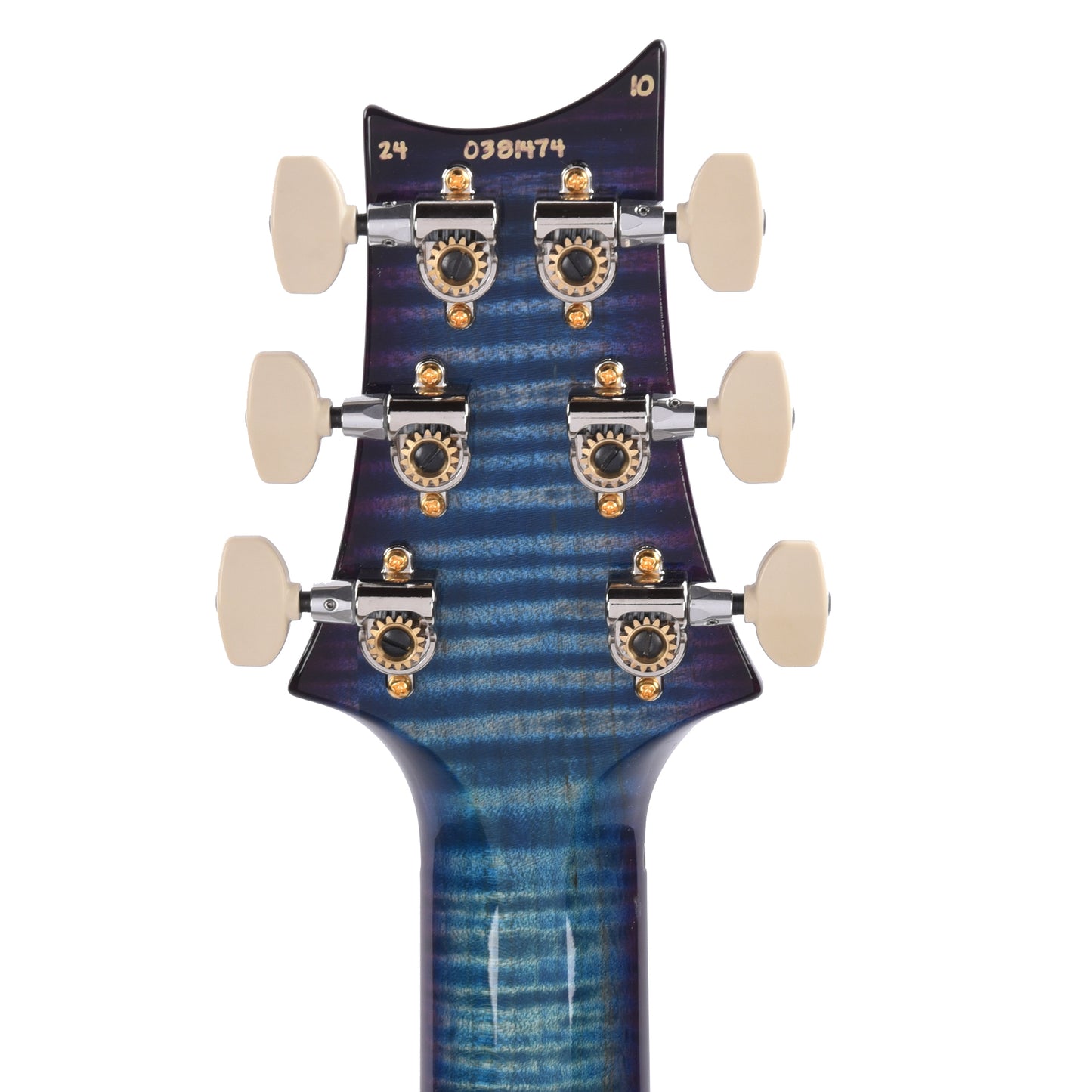 PRS Wood Library Custom 24 Piezo 10-Top Flame Aquableux Purple Burst w/Figured Stained Neck & Ebony Fingerboard Electric Guitars / Solid Body