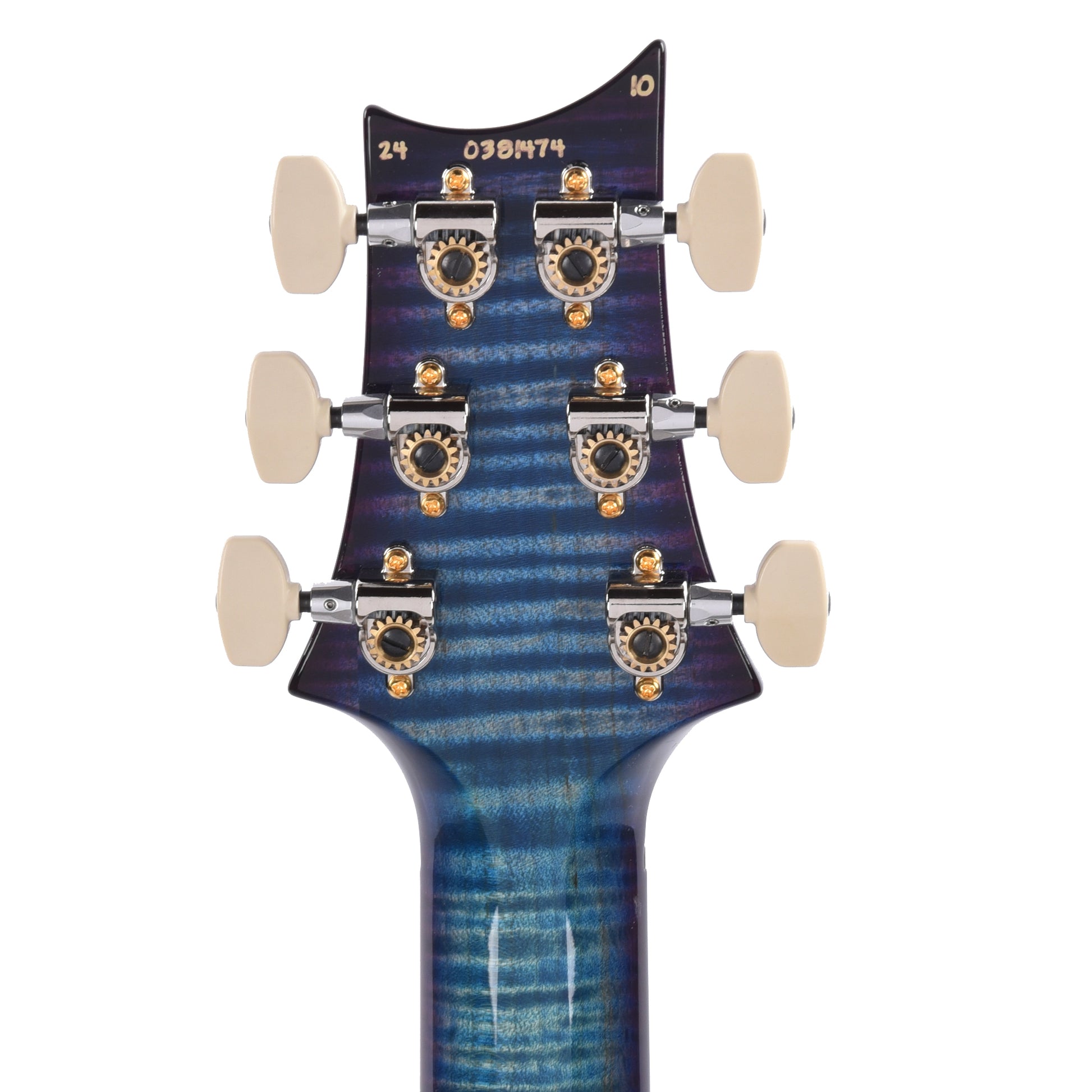 PRS Wood Library Custom 24 Piezo 10-Top Flame Aquableux Purple Burst w/Figured Stained Neck & Ebony Fingerboard Electric Guitars / Solid Body