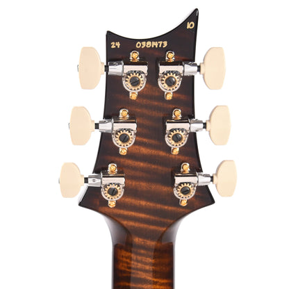 PRS Wood Library Custom 24 Piezo 10-Top Flame Black Gold Burst w/Figured Stained Neck & Ebony Fingerboard Electric Guitars / Solid Body