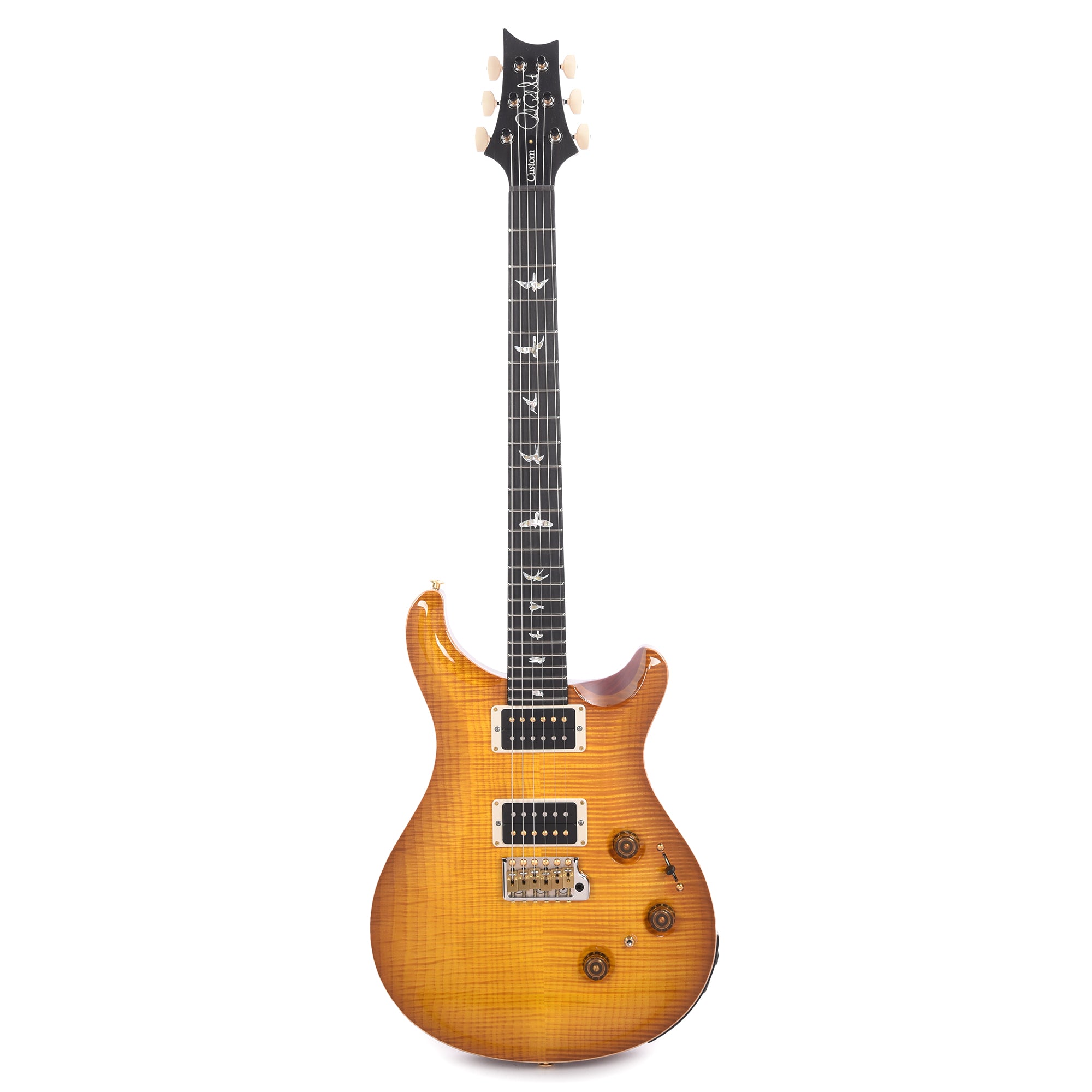 PRS Wood Library Custom 24 Piezo 10-Top Flame Faded McCarty Sunburst w/Figured Stained Neck & Ebony Fingerboard Electric Guitars / Solid Body