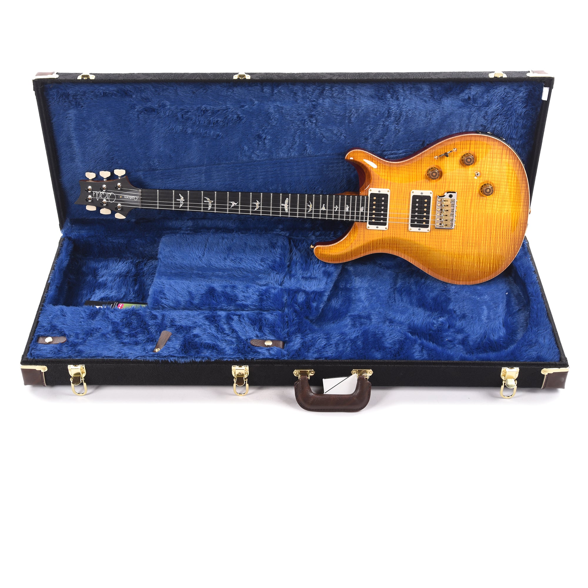 PRS Wood Library Custom 24 Piezo 10-Top Flame Faded McCarty Sunburst w/Figured Stained Neck & Ebony Fingerboard Electric Guitars / Solid Body