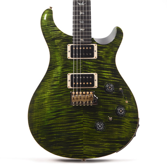PRS Wood Library Custom 24 Piezo 10-Top Flame Jade w/Figured Stained Neck & Ebony Fingerboard Electric Guitars / Solid Body