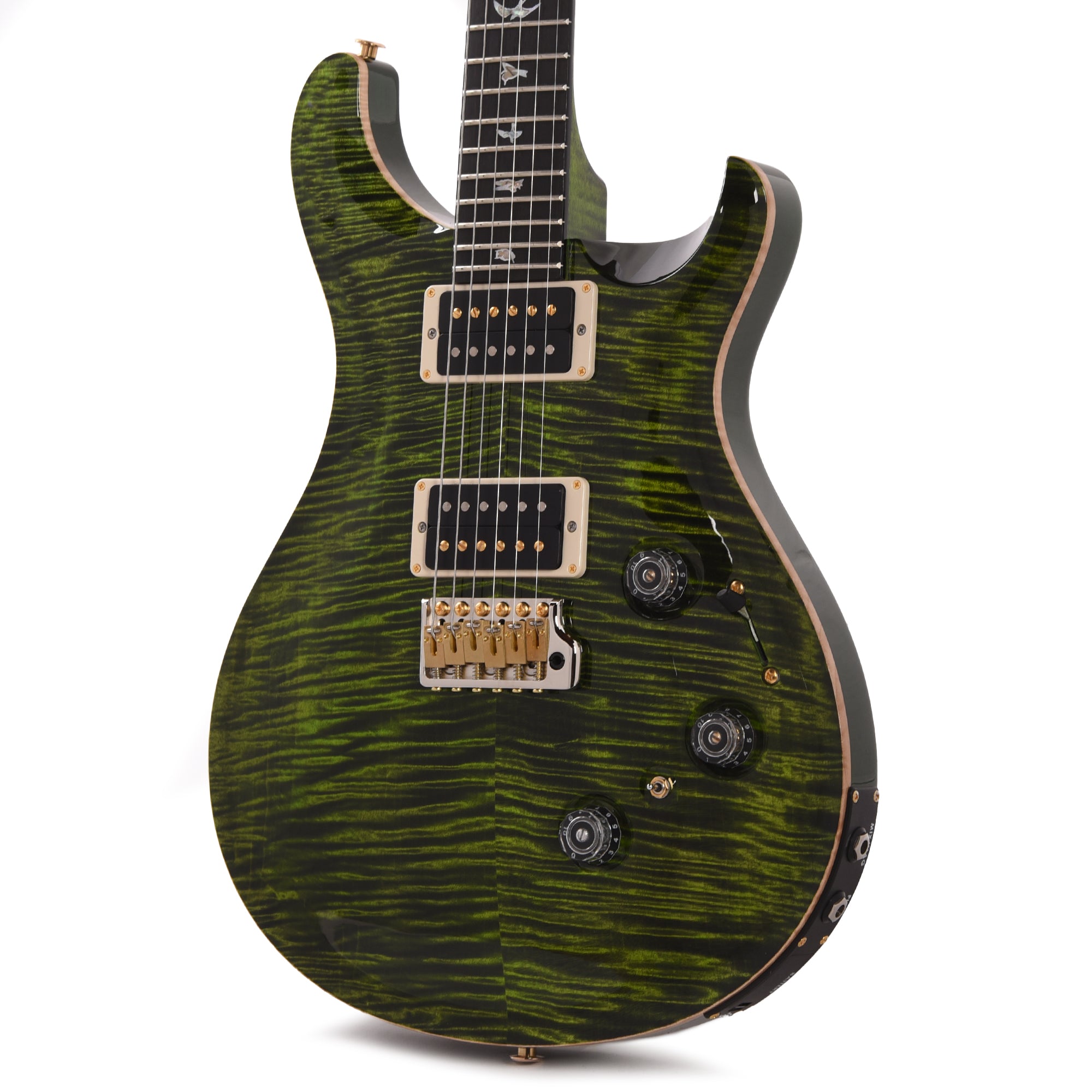 PRS Wood Library Custom 24 Piezo 10-Top Flame Jade w/Figured Stained Neck & Ebony Fingerboard Electric Guitars / Solid Body