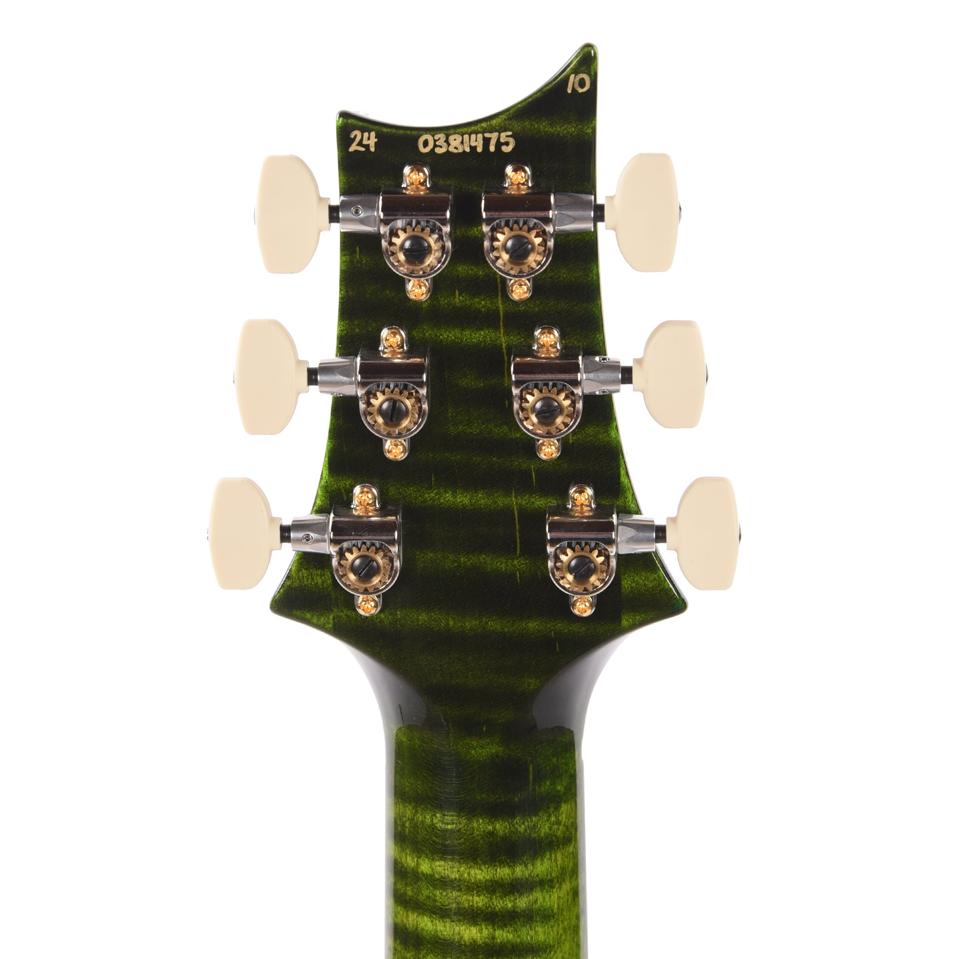 PRS Wood Library Custom 24 Piezo 10-Top Flame Jade w/Figured Stained Neck & Ebony Fingerboard Electric Guitars / Solid Body